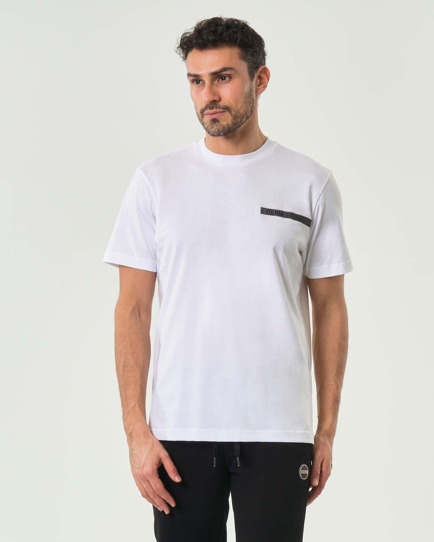 T-shirt bianca mezza manica Originals con fascetta gommata porta logo sul petto