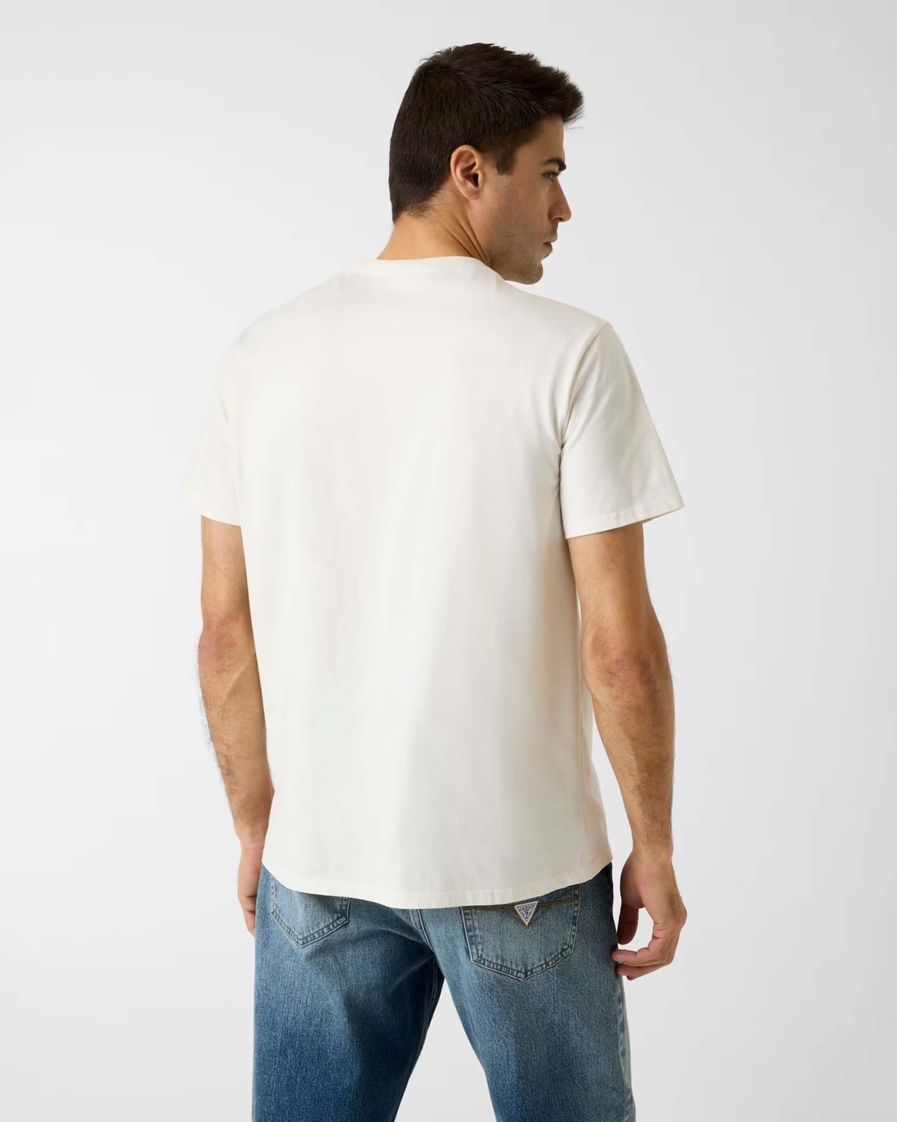 T-shirt Guess bianca in cotone biologico con logo stampato sul petto image