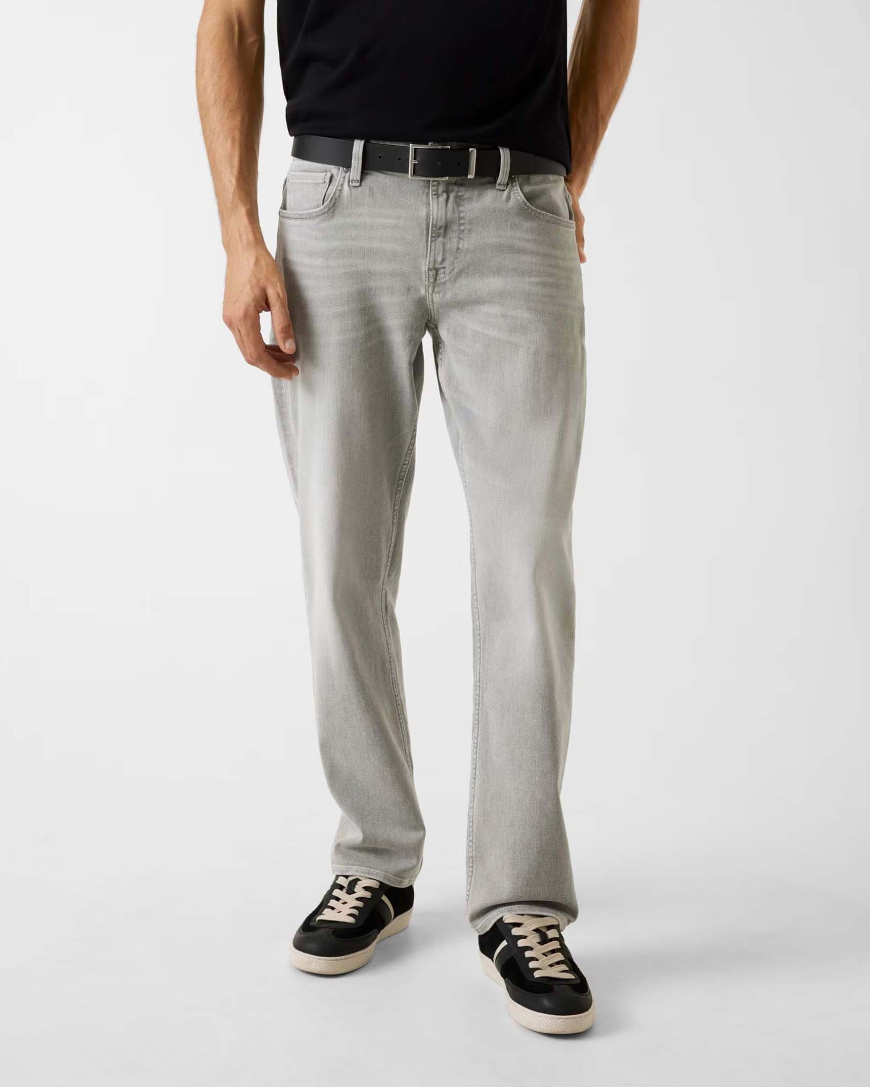 Jeans slim Guess grigio chiaro light wash in cotone elasticizzato image