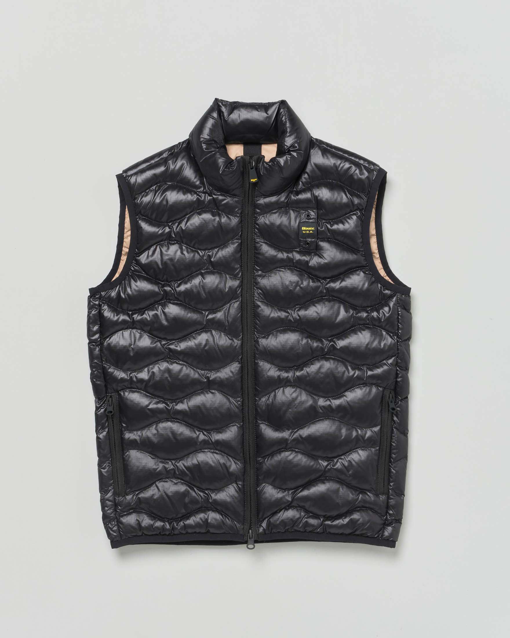 Piumino gilet Blauer Danny nero trapuntato ad onde