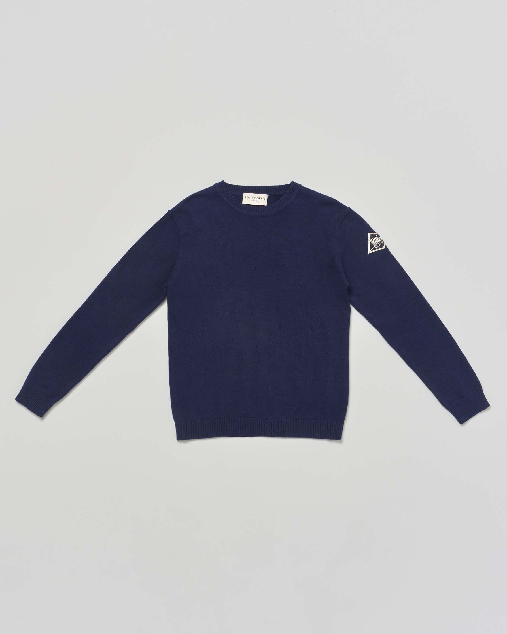 Maglioncino Roy Roger's blu in cotone rasato