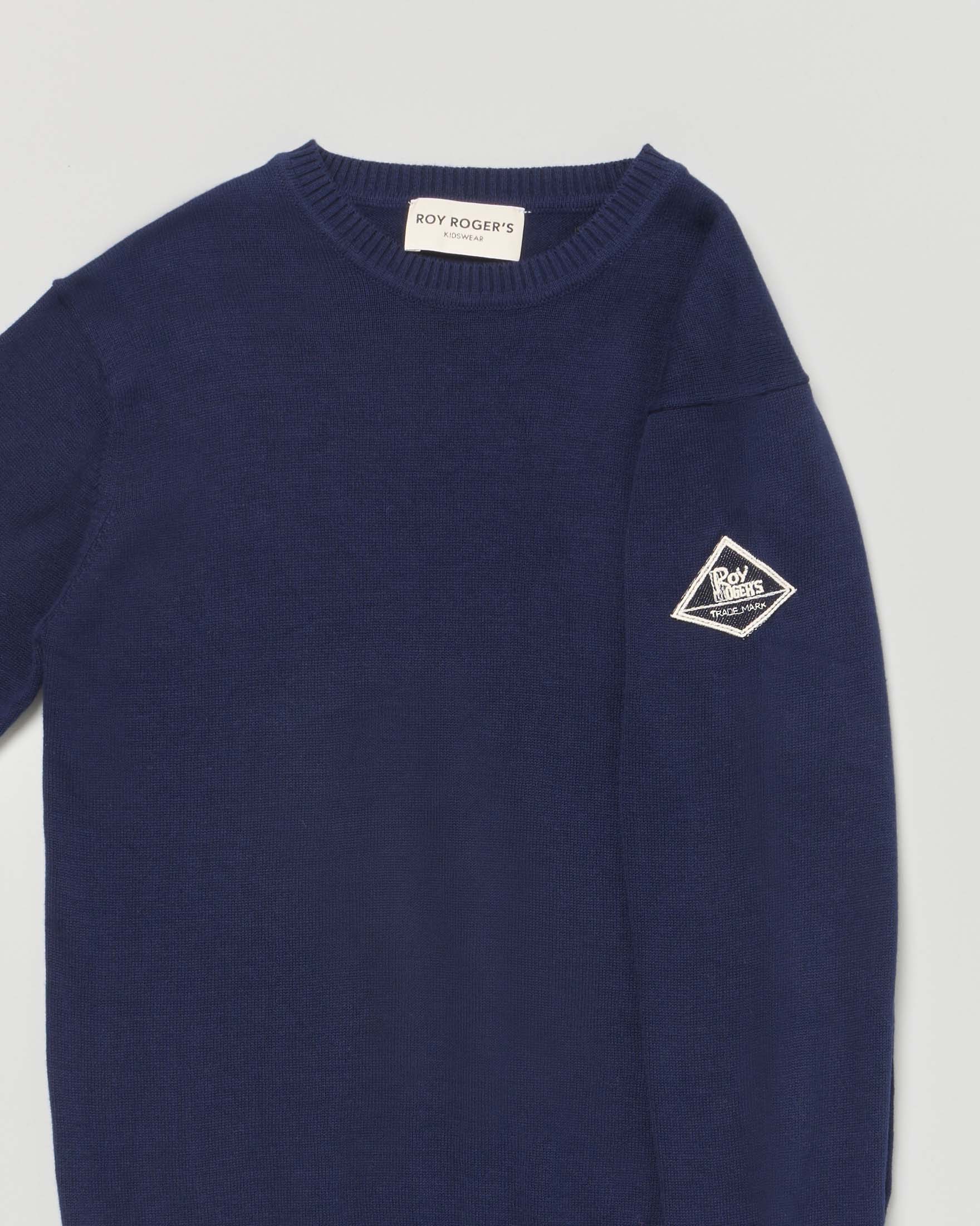 Maglioncino Roy Roger's blu in cotone rasato image