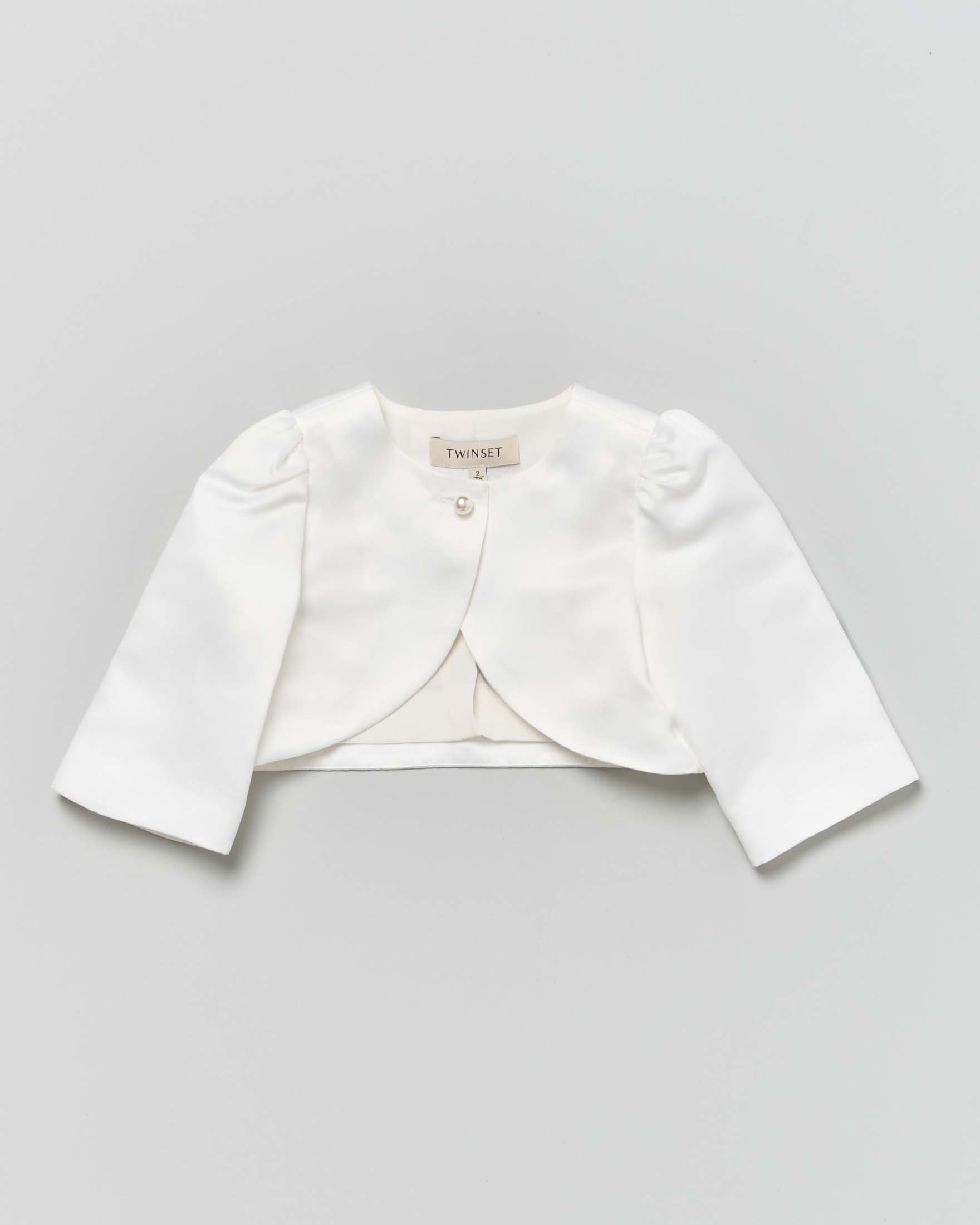 Bolero Twinset bianco in shantung