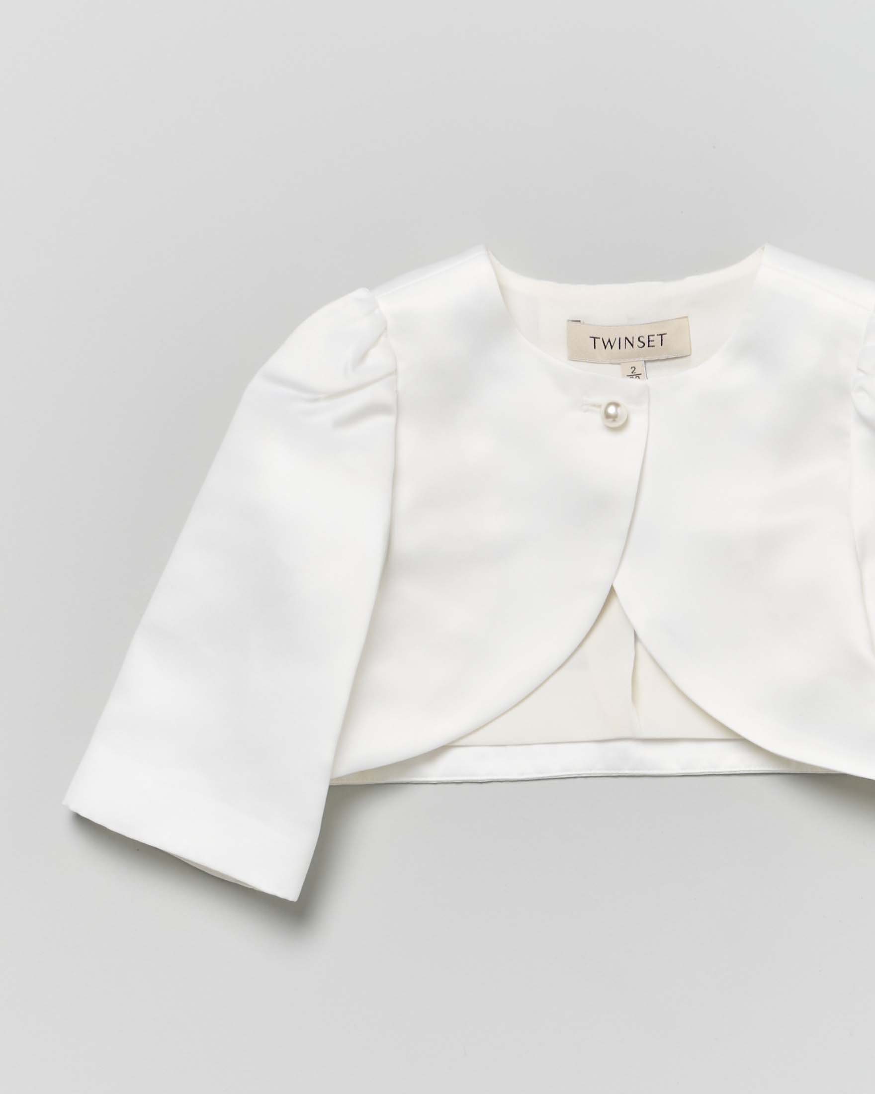 Bolero Twinset bianco in shantung image