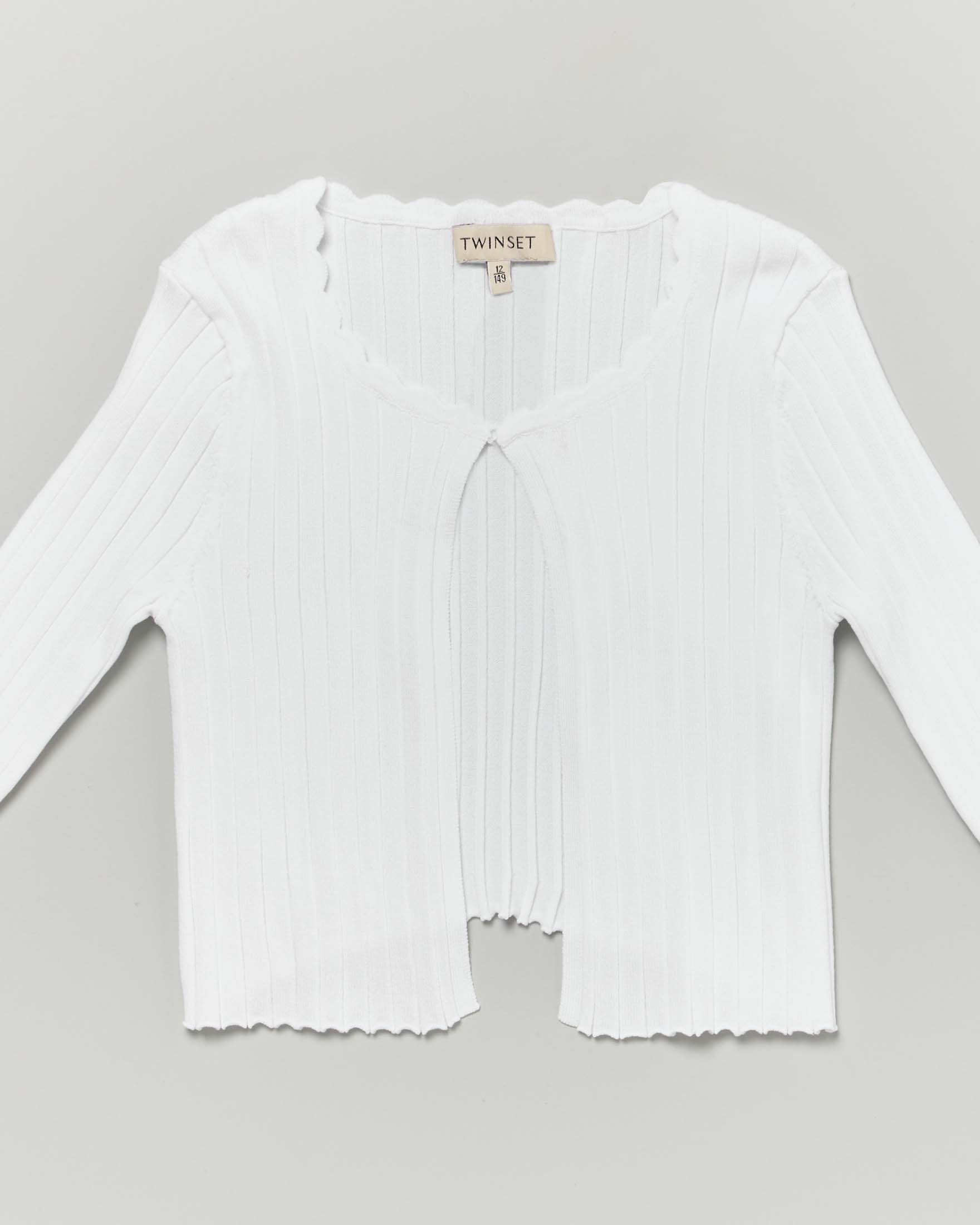 Cardigan in maglia a costine Twinset bianco image