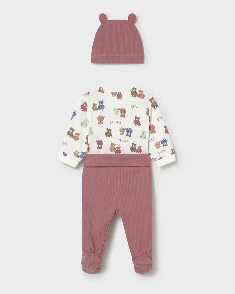 Completo Mayoral 3 pezzi rosa con orsetti multicolor image