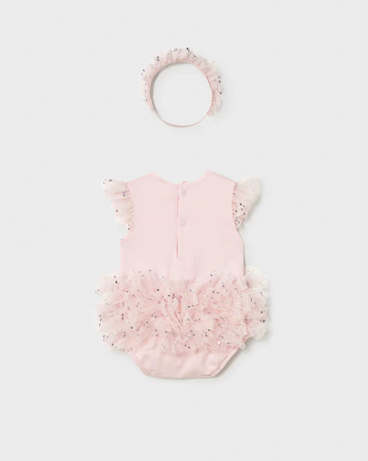 Body Mayoral rosa con tulle e fascia image