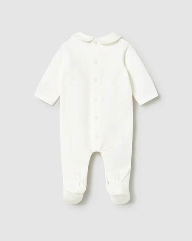 Tutina Mayoral avorio in cotone stretch con orsetto sul davanti image