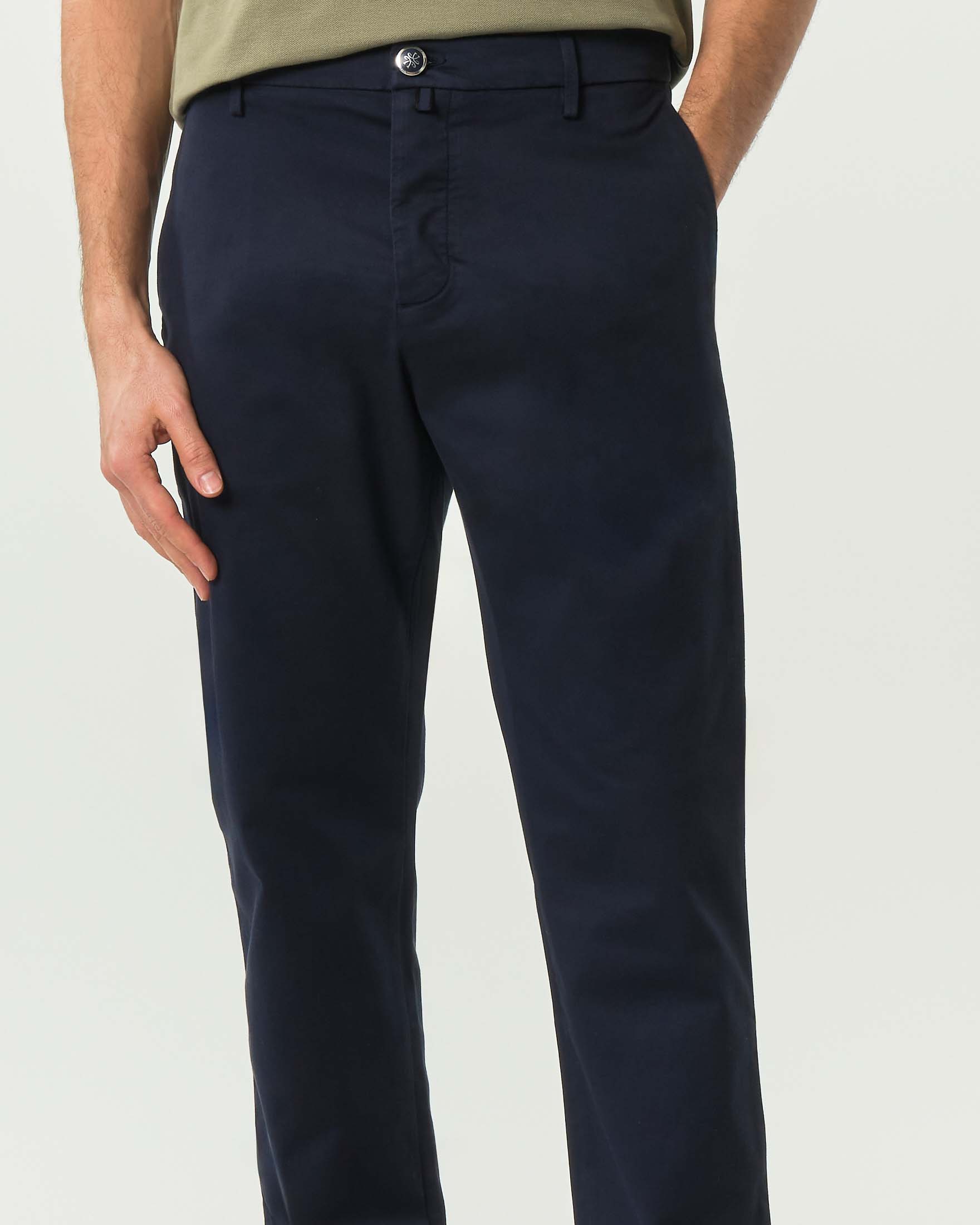 Pantaloni chino Gray Jacob Cohen slim-fit blu in tricottina di cotone stretch image