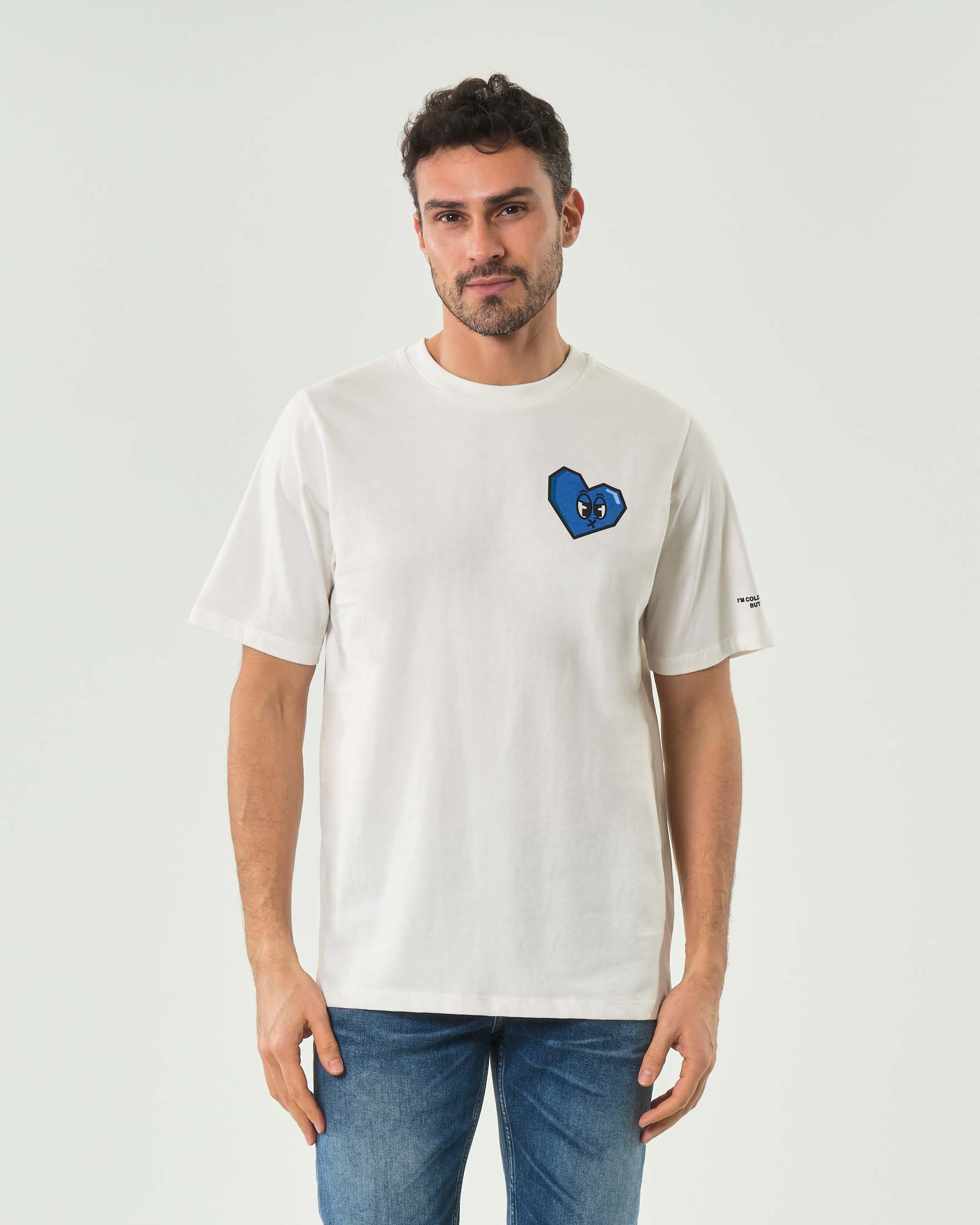 T-shirt bianca mezza manica Outhere con stampa grafica fronte e retro