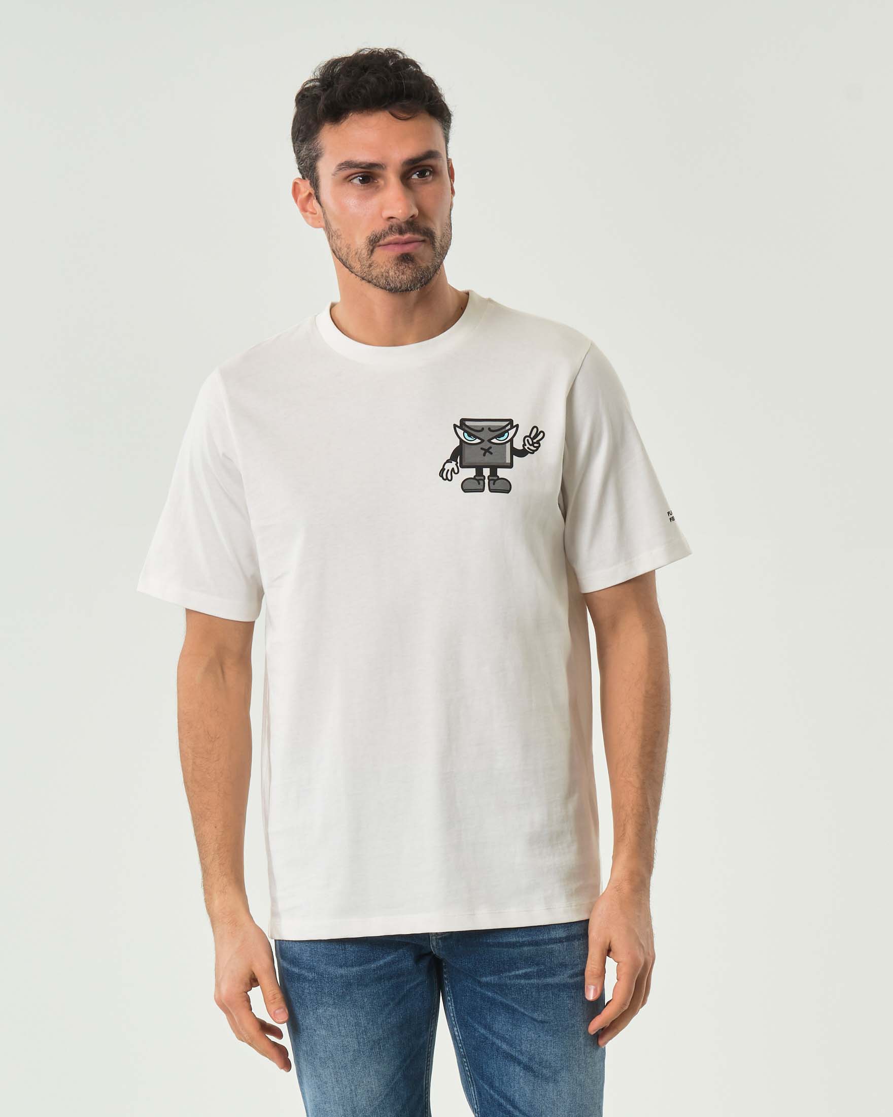 T-shirt bianca mezza manica Outhere con stampa grafica fronte e retro