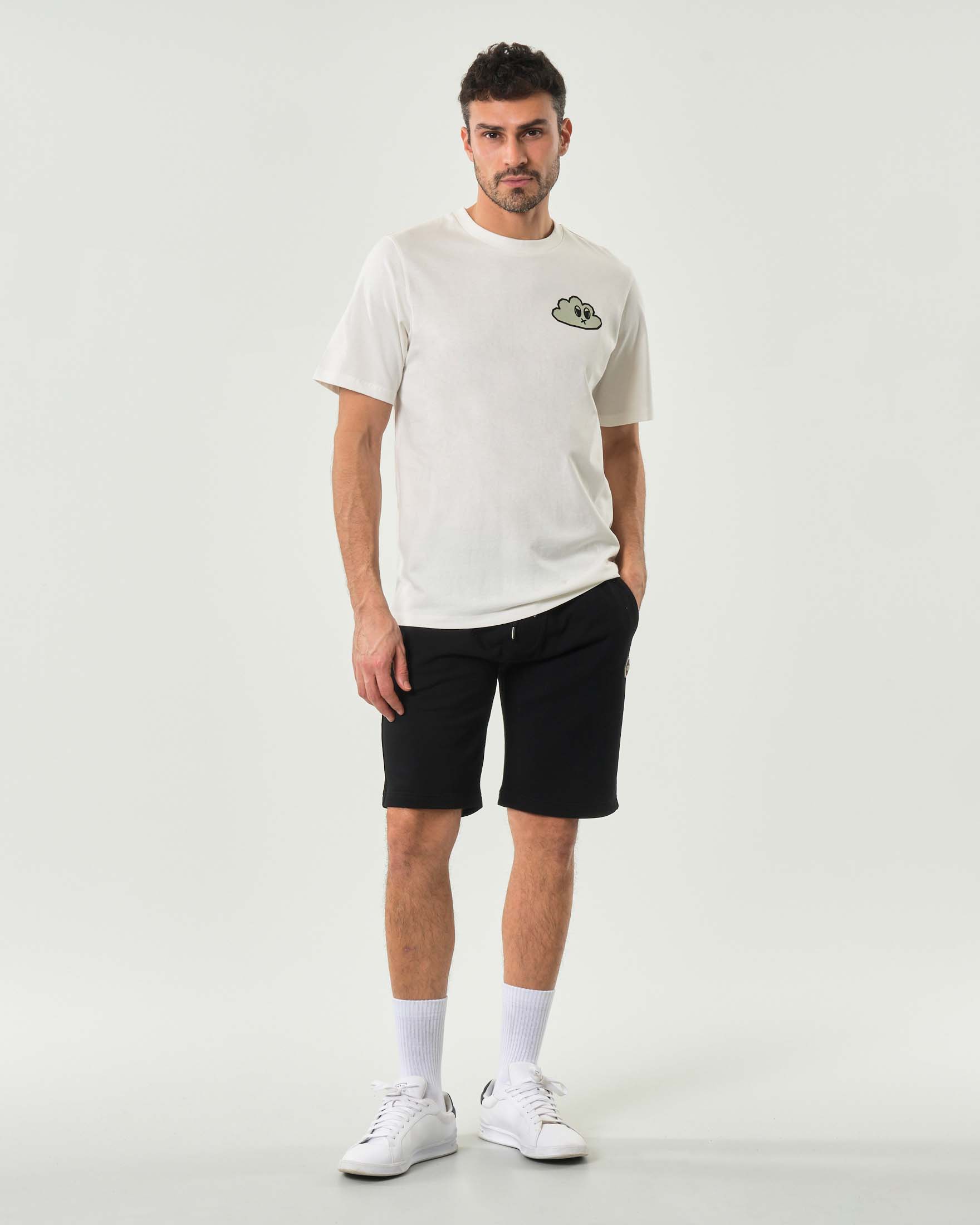 T-shirt bianca mezza manica Outhere con stampa grafica nuvola fronte e retro image