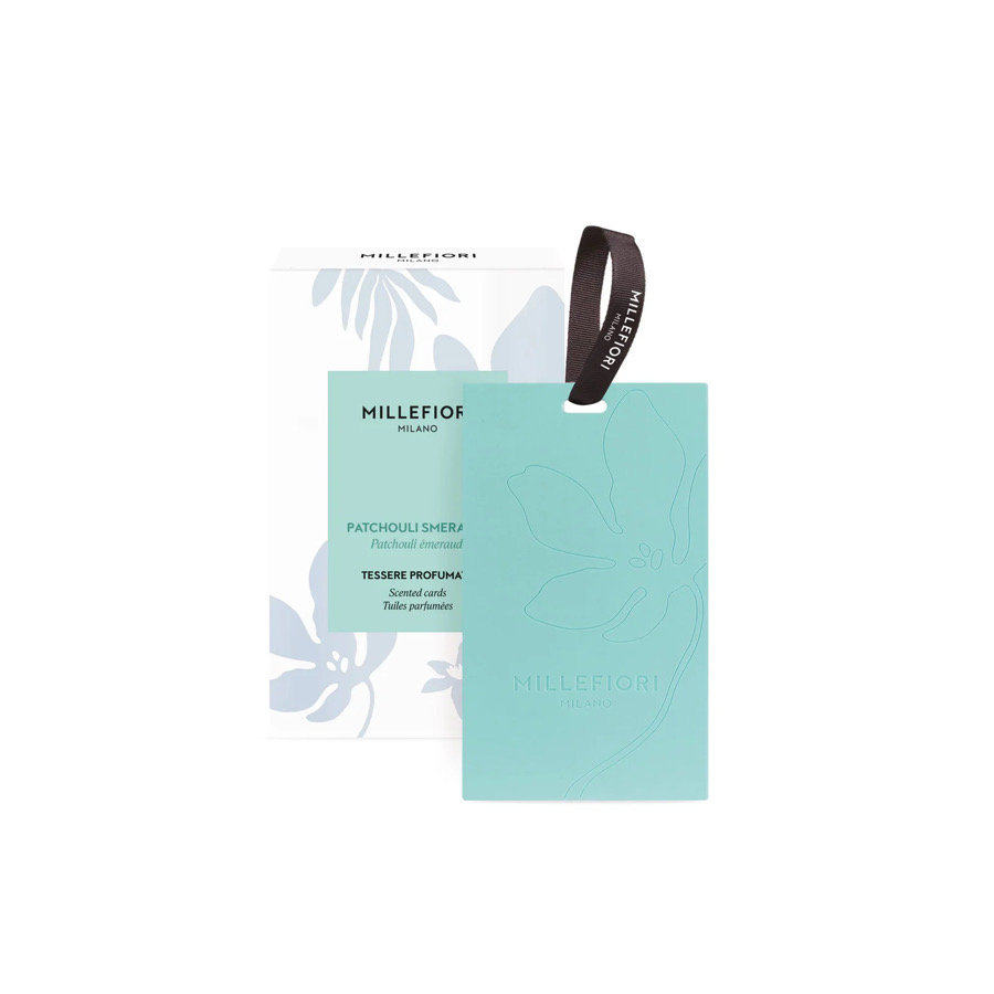 Tessere Profumate per Cassetti 3 pz. Patchouli Smeraldo Millefiori Milano