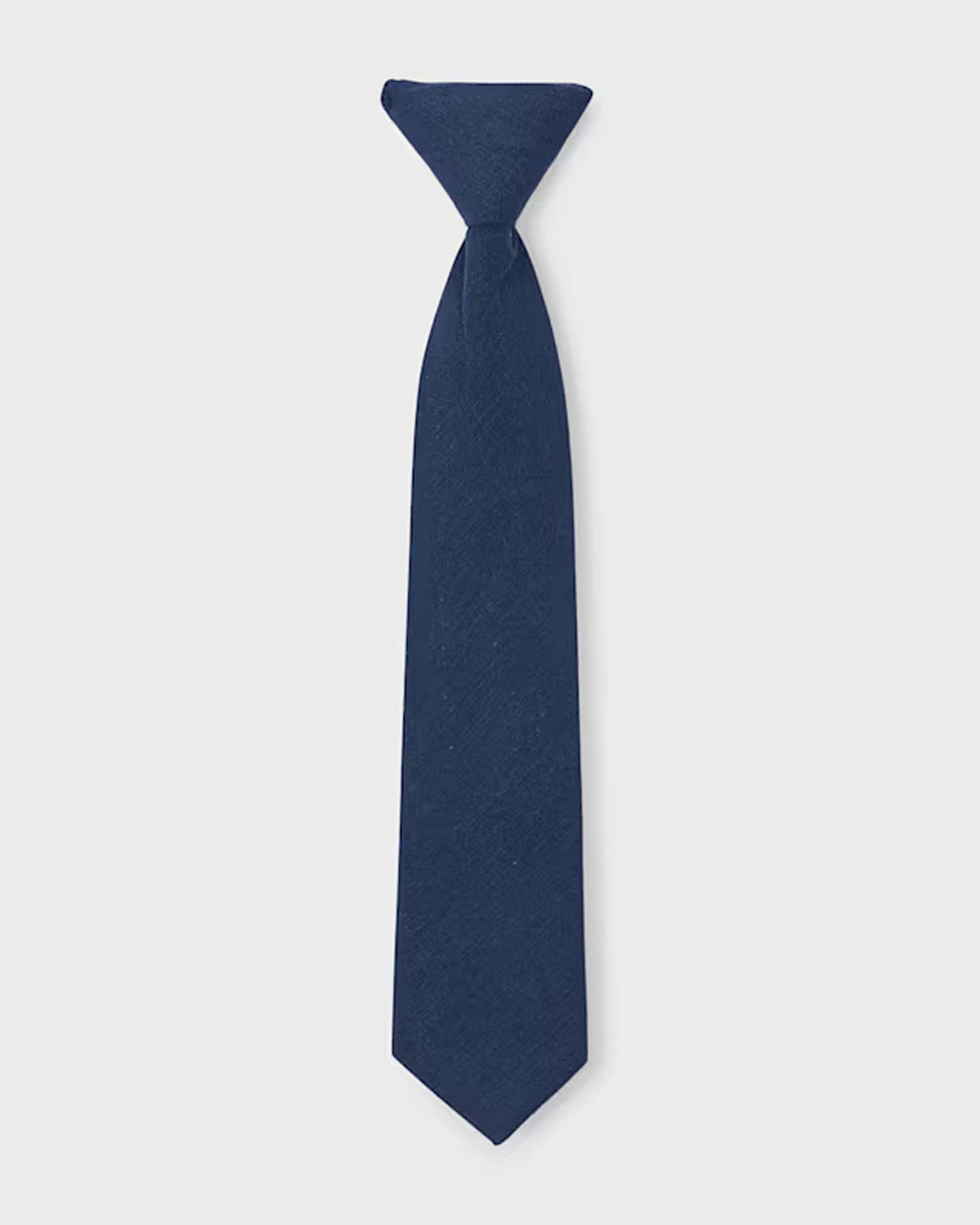 Cravatta blu in misto cotone e lino