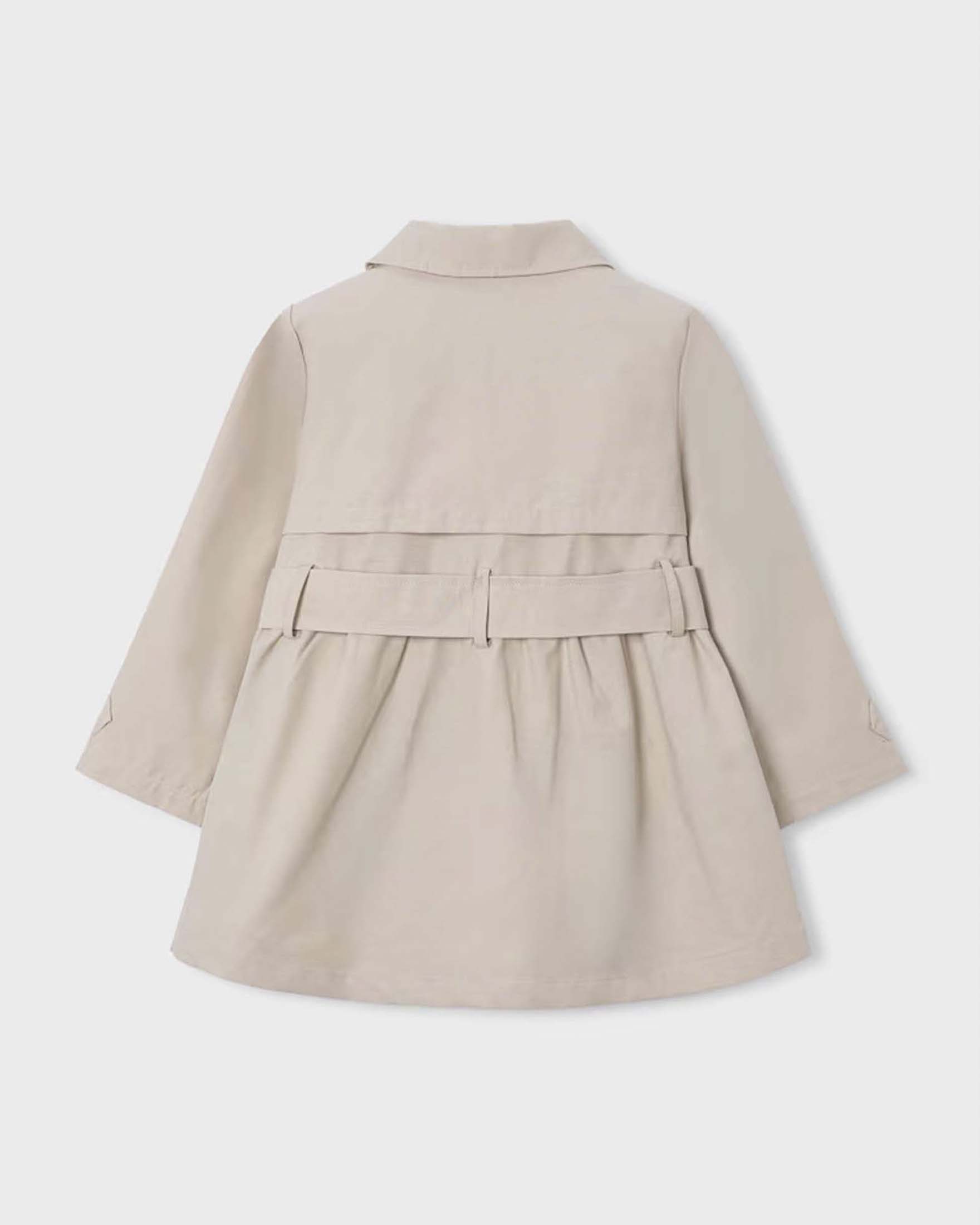 Trench Mayoral beige in misto cotone con cintura e chiusura doppiopetto image