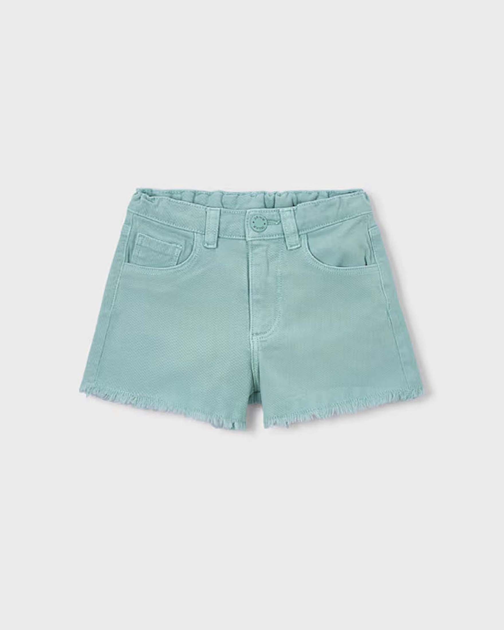 Short Mayoral in verde acqua in cotone elasticizzato