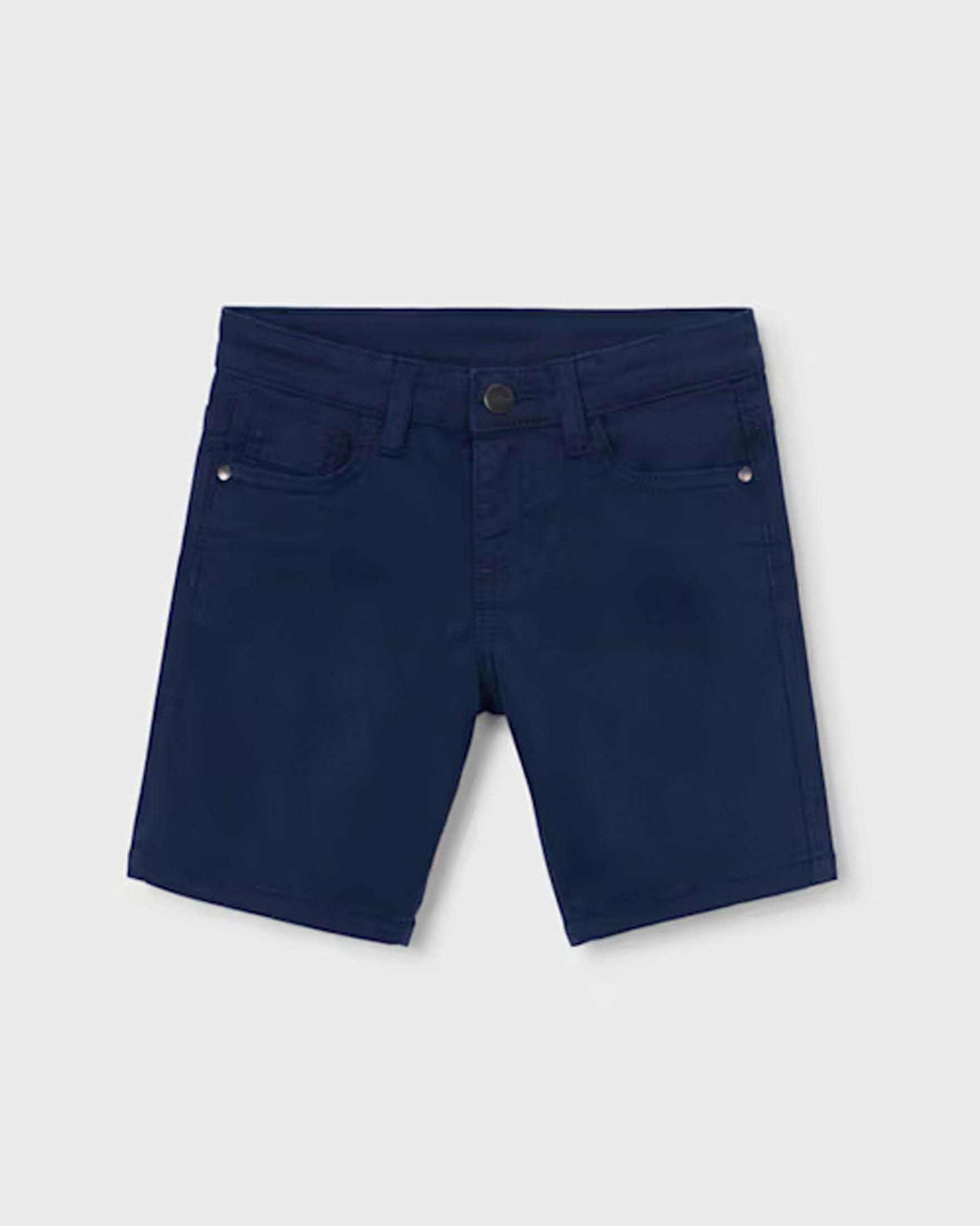 Bermuda blu in misto cotone elasticizzato modello chino basic