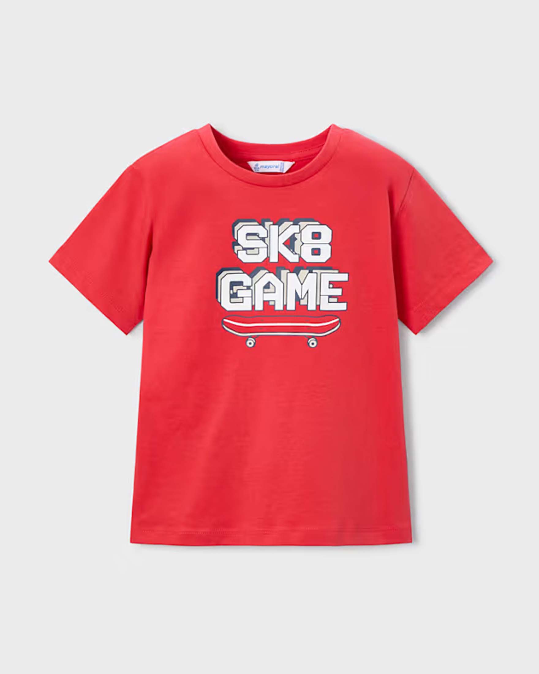 Completo Mayoral bianco in cotone con T-shirt e stampa image