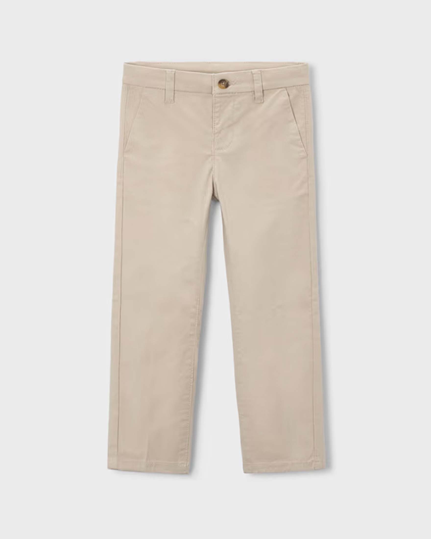 Pantaloni chino beige in cotone elasticizzato