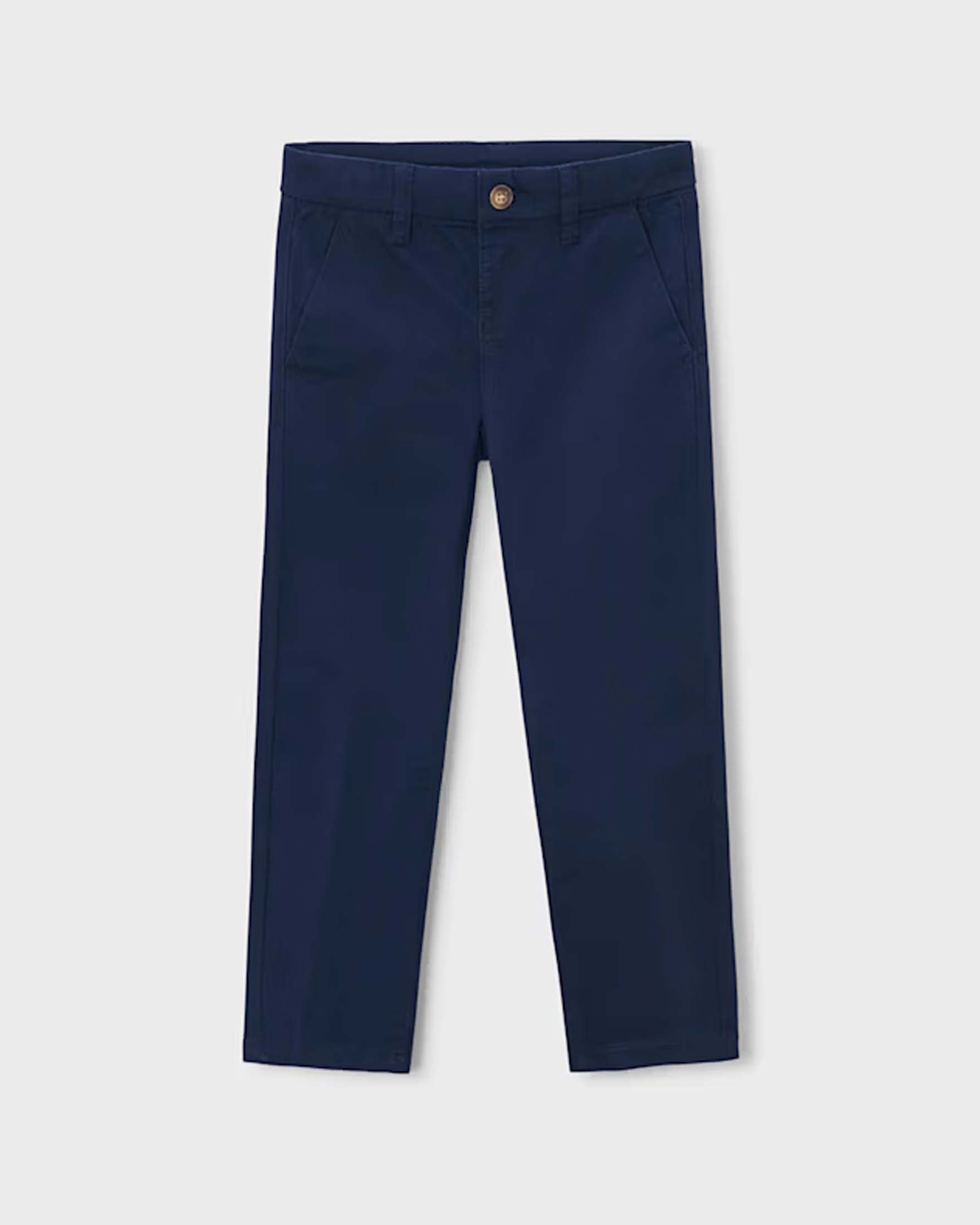 Pantaloni chino blu Mayoral in cotone elasticizzato dal look elegante
