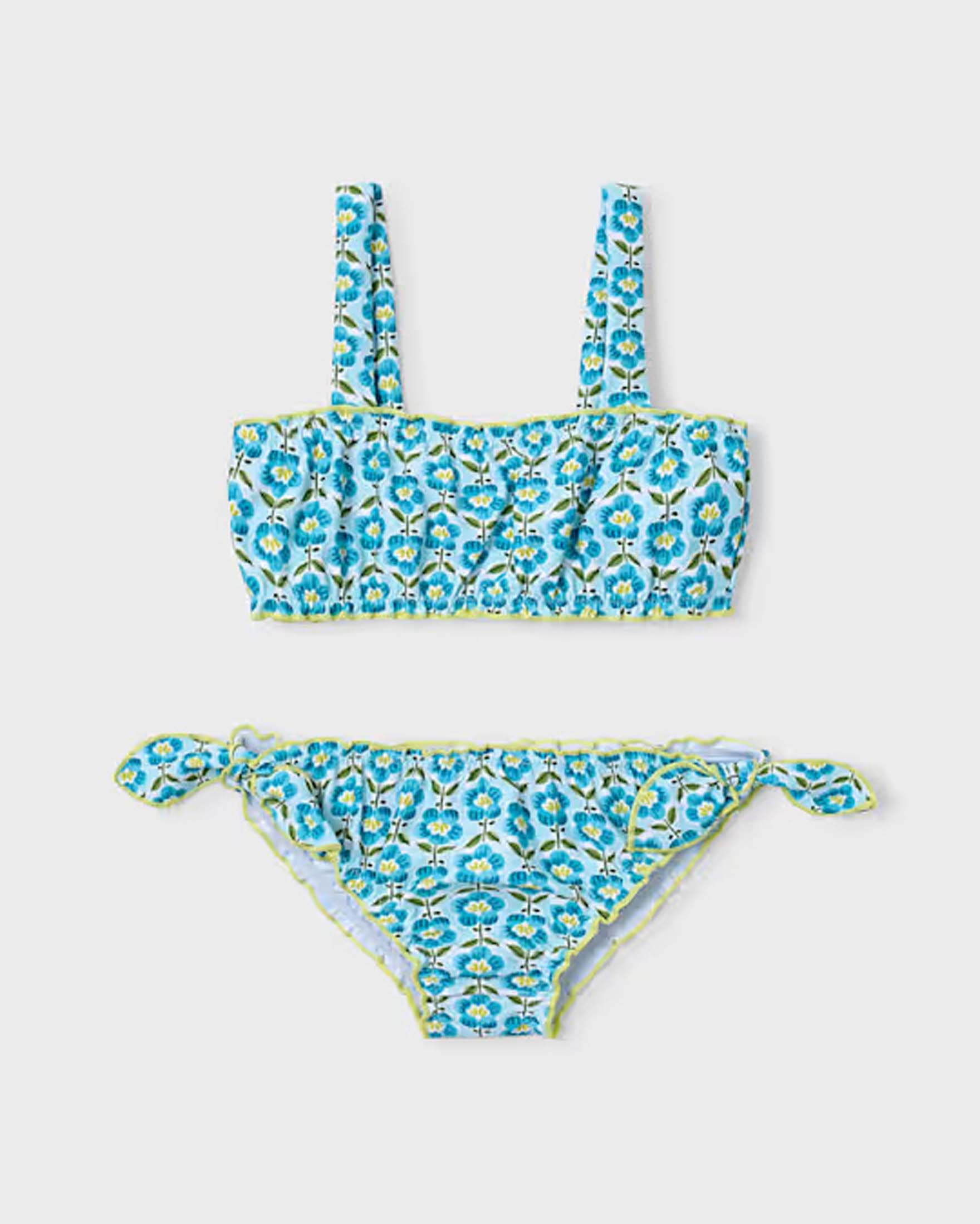 Bikini verde acqua in altri materiali con fascia