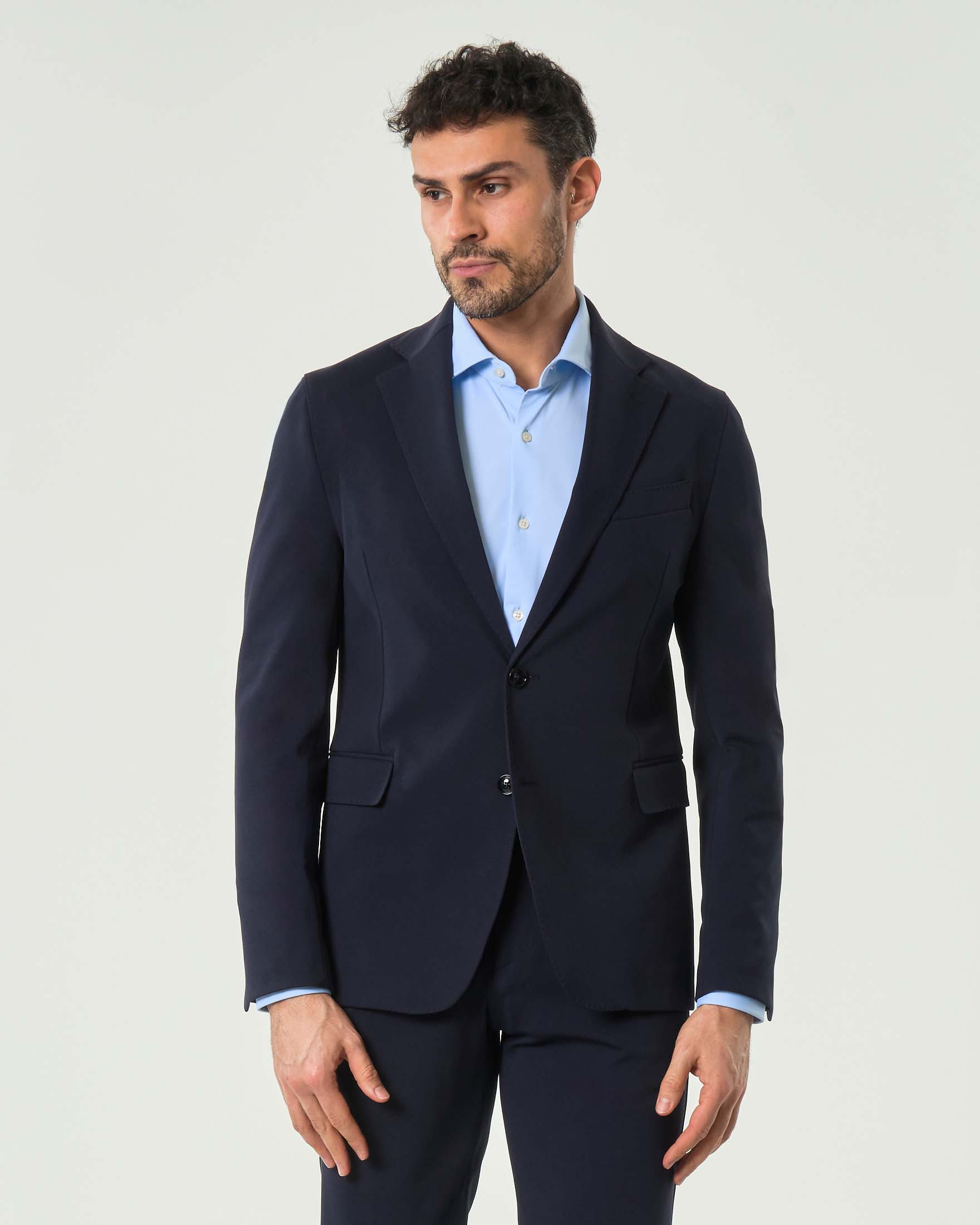 Abito Paul Baker blu in jersey di cotone stretch