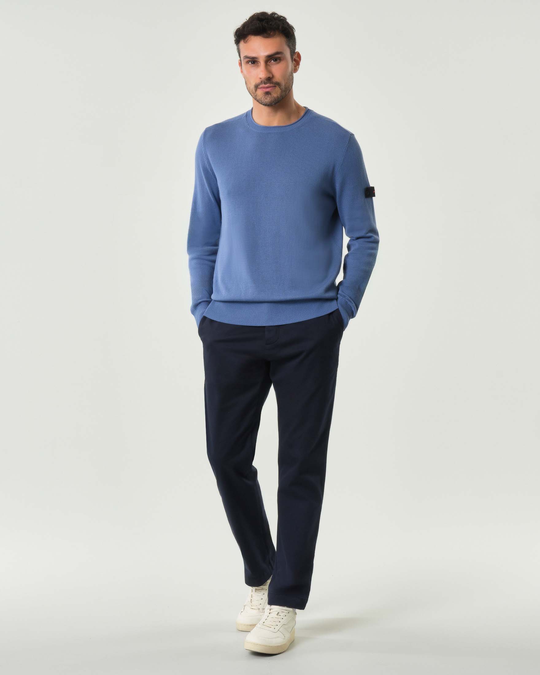 Maglia Peuterey celeste girocollo in puro cotone soft touch image