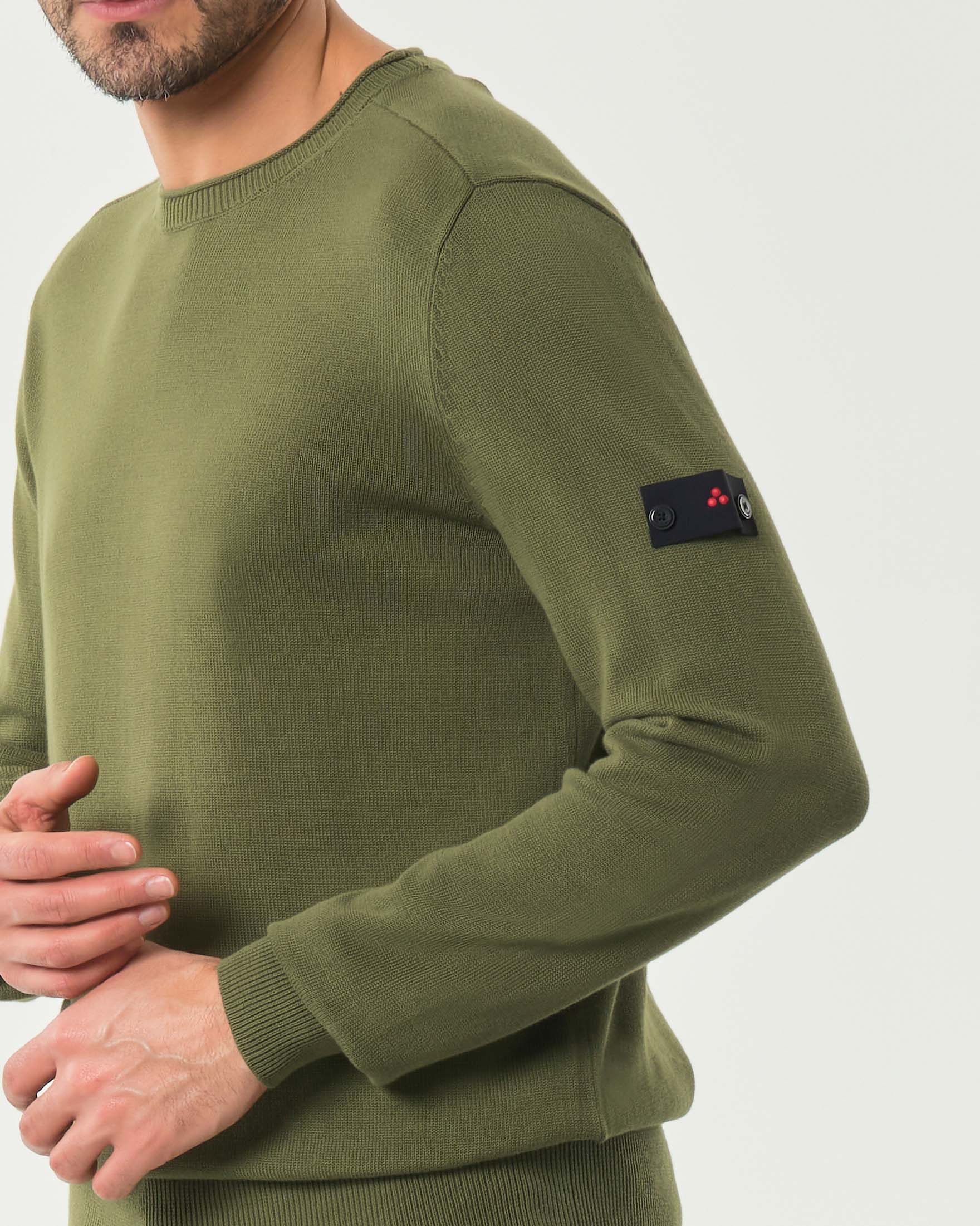 Maglia Peuterey verde oliva girocollo in puro cotone soft touch image