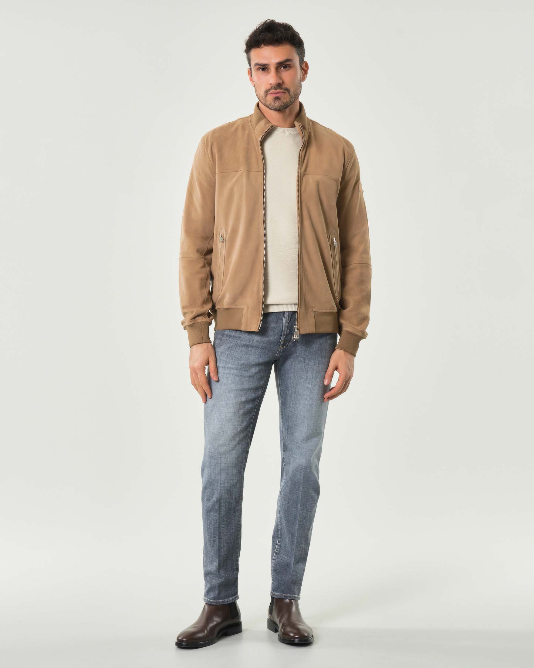 Bomber Sands Peuterey cammello in pelle scamosciata image