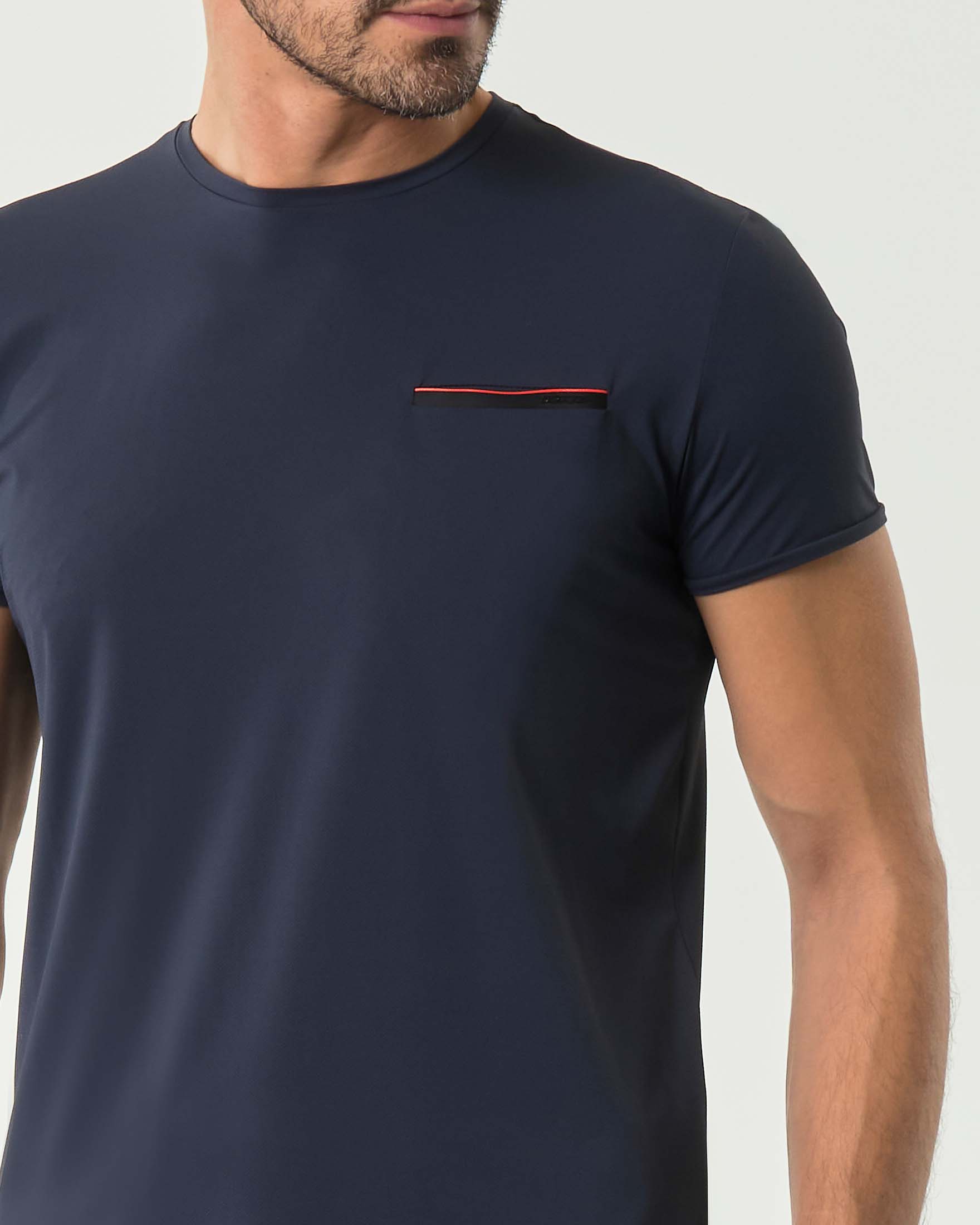 T-shirt blu indaco R.R.D. Oxford Pocket Shirty in tessuto tecnico stretch con taschino a filo sul petto image