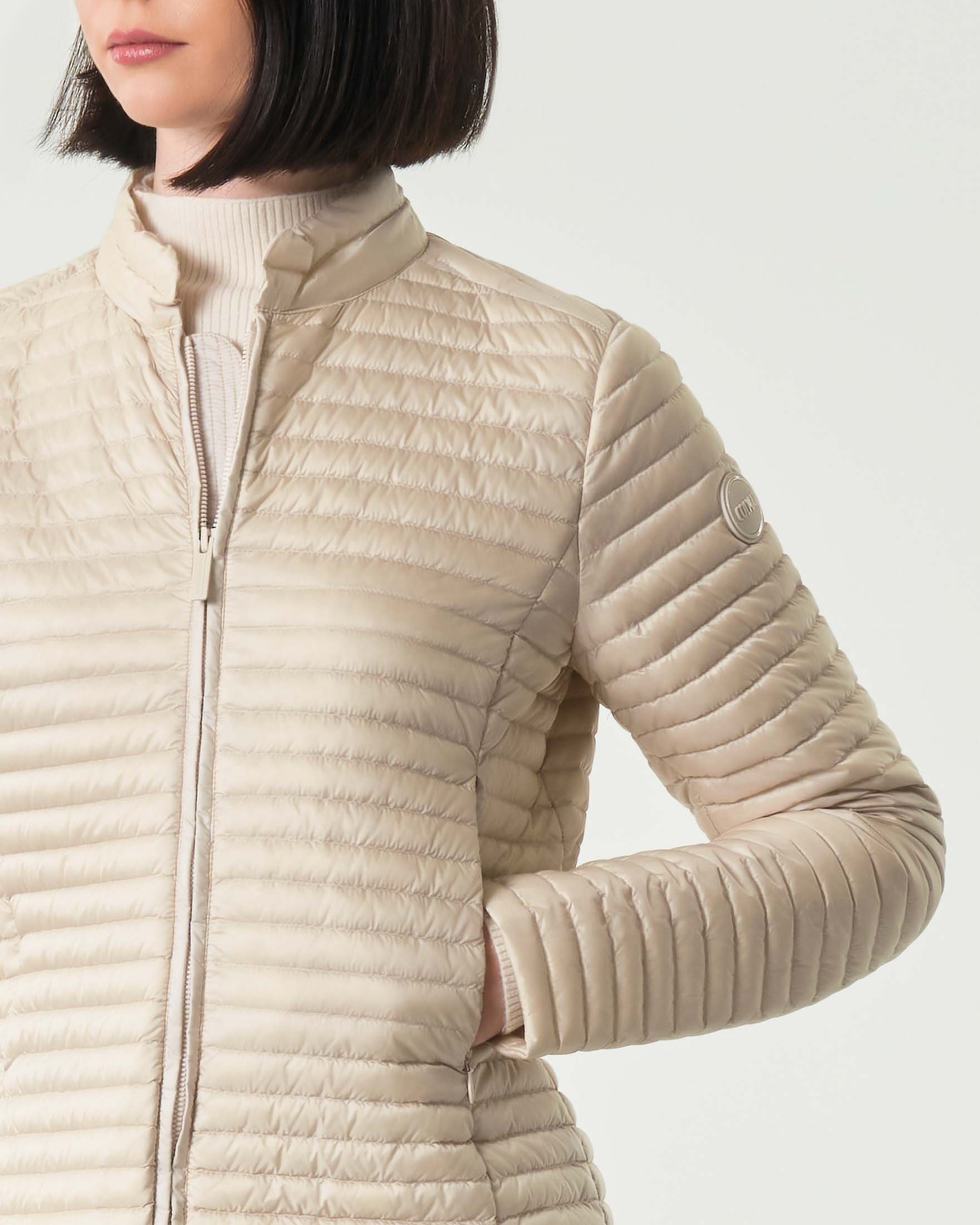 Piumino gesso Colmar Originals imbottito in piuma naturale 50 grammi senza cappuccio image