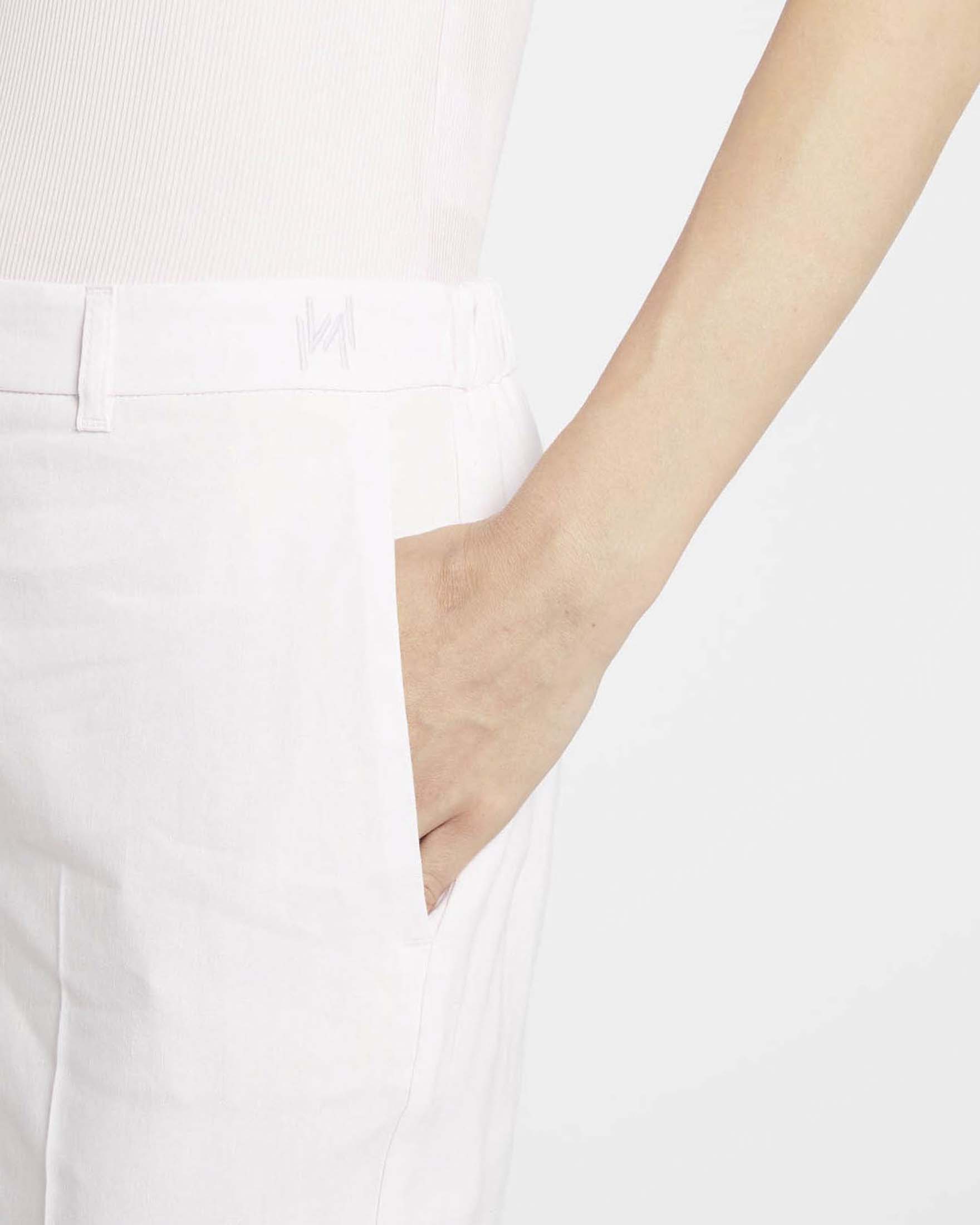 Pantaloni bianchi Marella Monochrome dal fit slim in misto lino con piega stirata su fronte e retro image