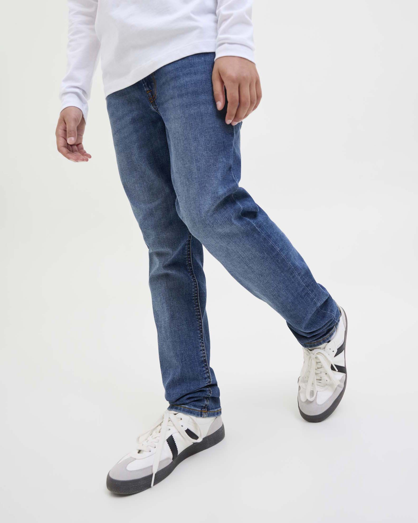 Jeans slim fit Jack & Jones in misto cotone a lavaggio medio stone washed