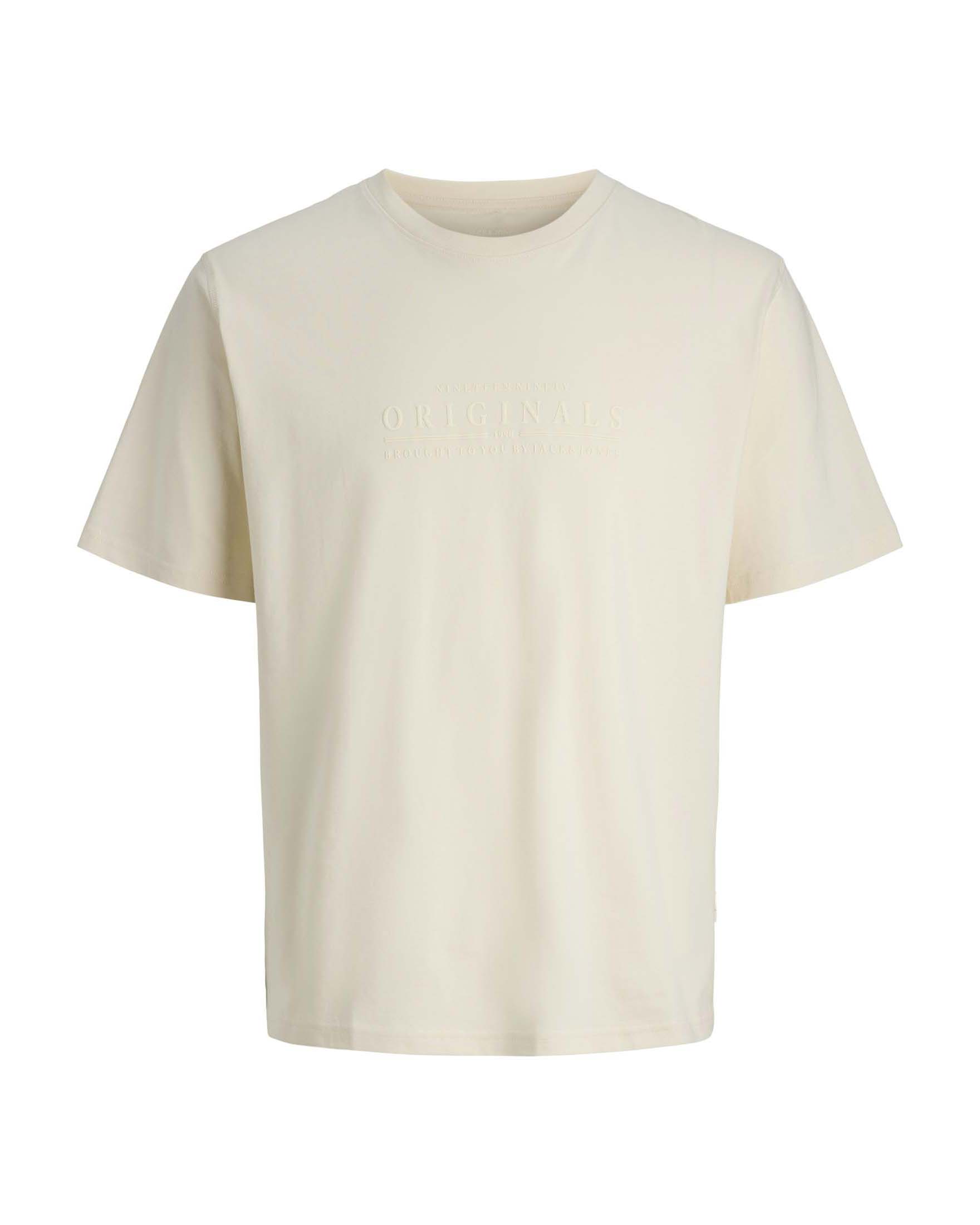 T-shirt avorio in puro cotone con scritta originals