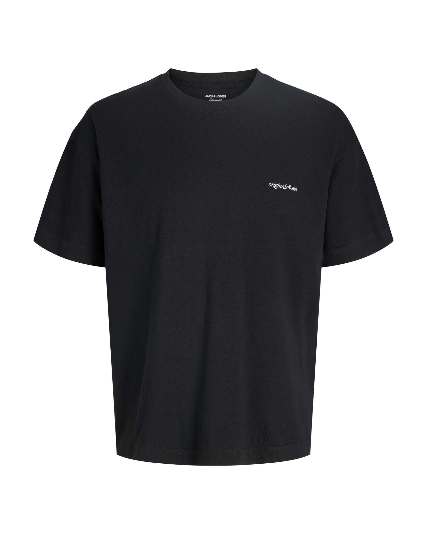 T-shirt Jack & Jones nera con stampa sul retro