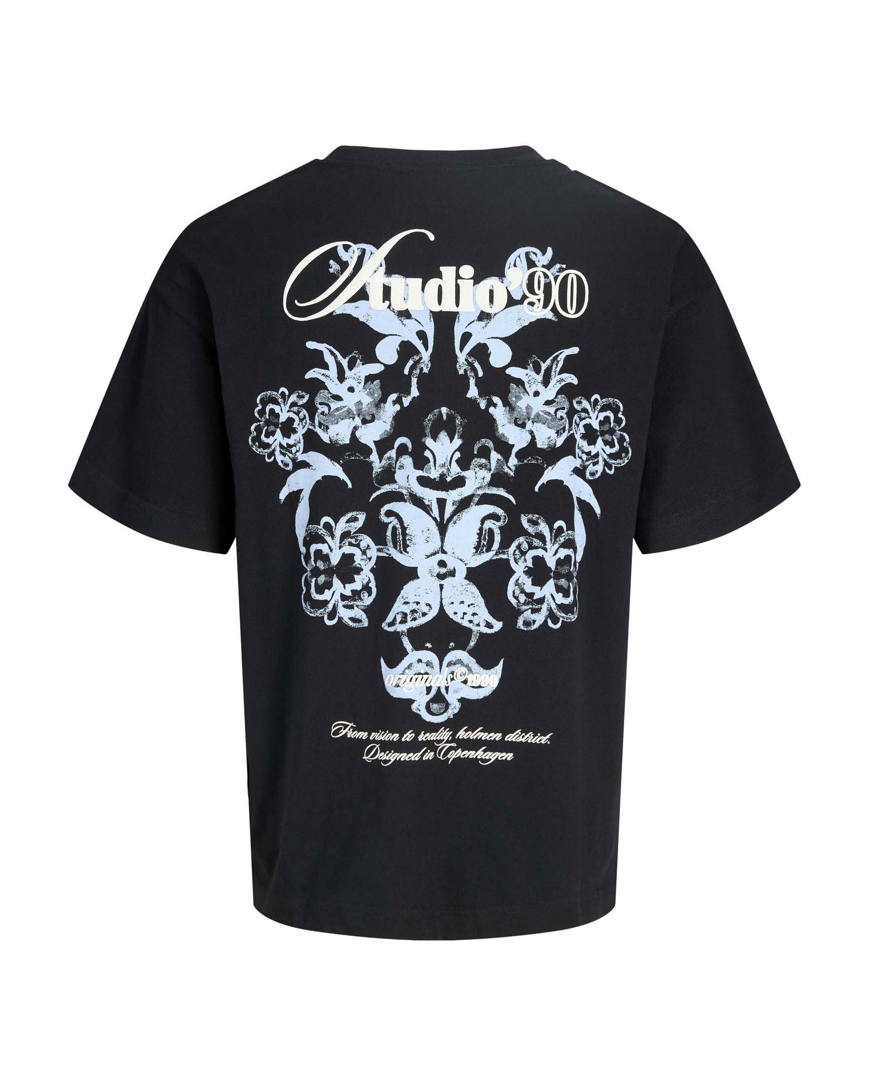 T-shirt Jack & Jones nera con stampa sul retro image