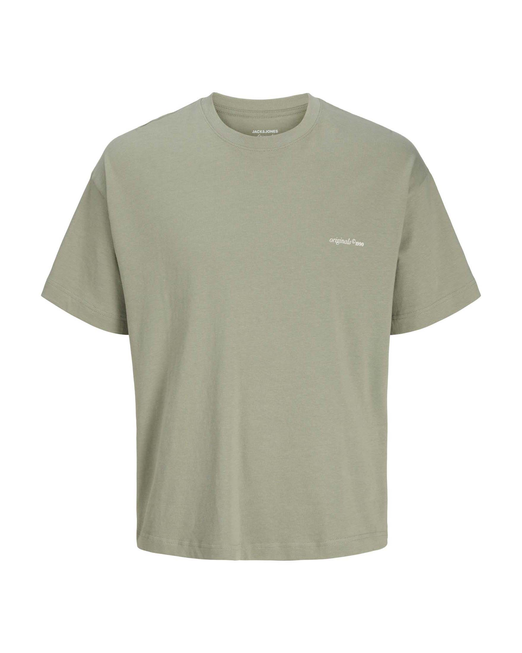 T-shirt salvia con stampa bianca sul retro