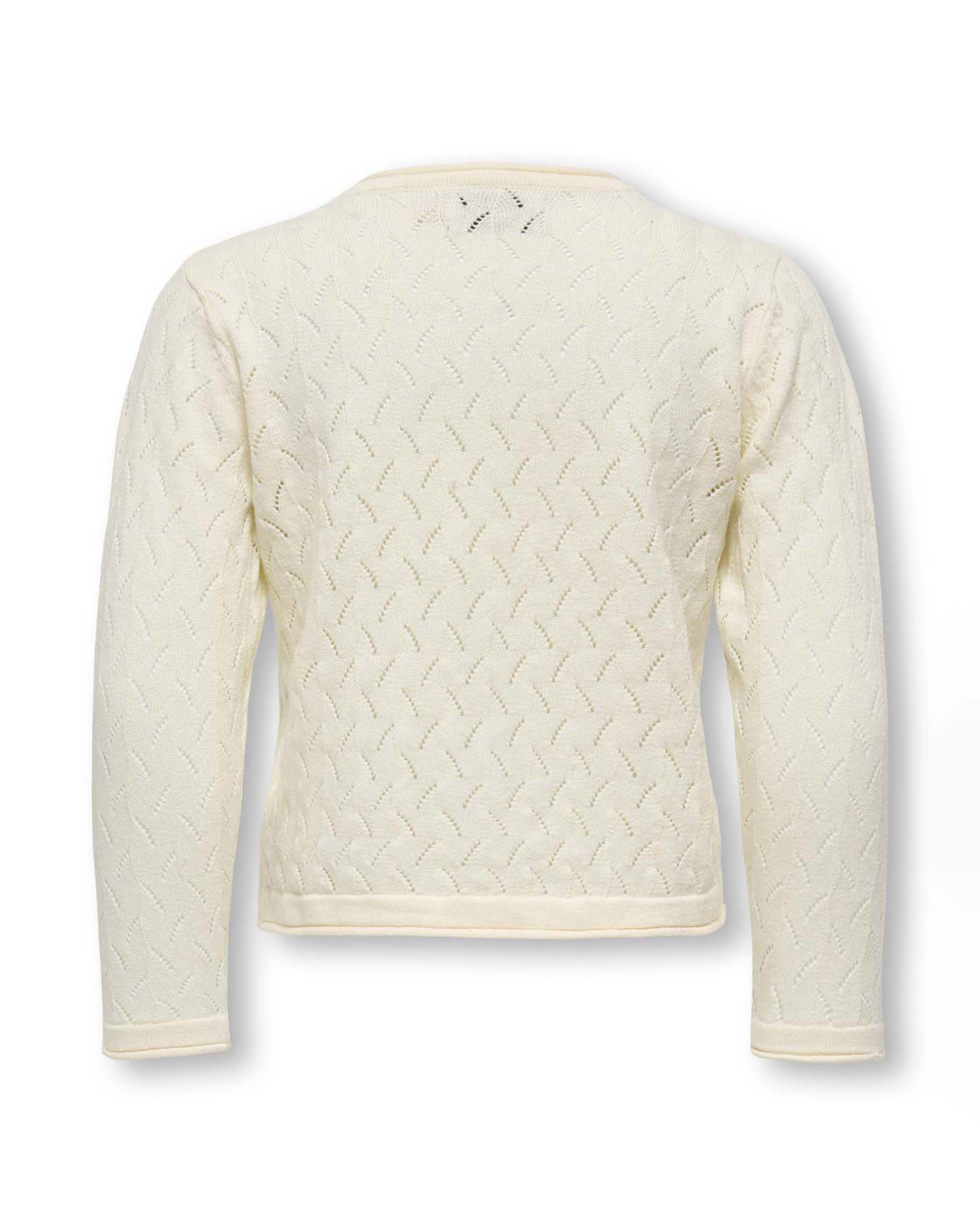 Cardigan punzonato Kids Only color panna in puro cotone image