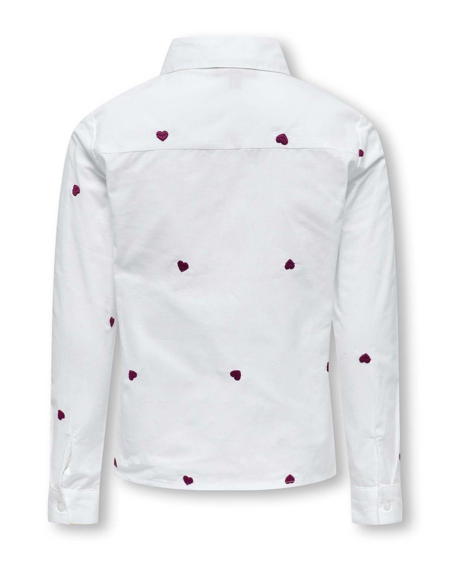 Camicia bianca Kids Only con cuoricini rossi ricamati image