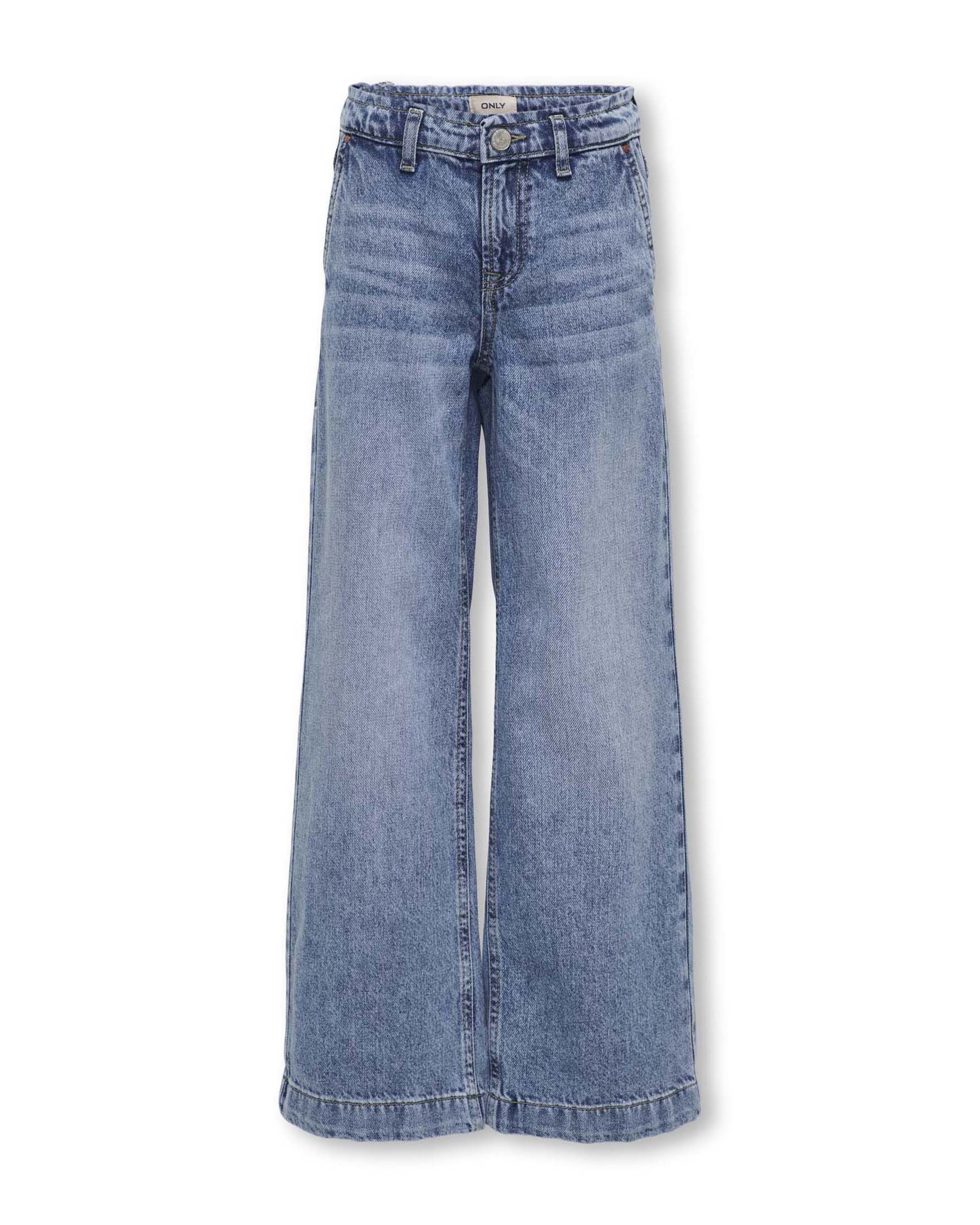 Pantalone wide leg chino Kids Only lavaggio medio stone washed a vita alta