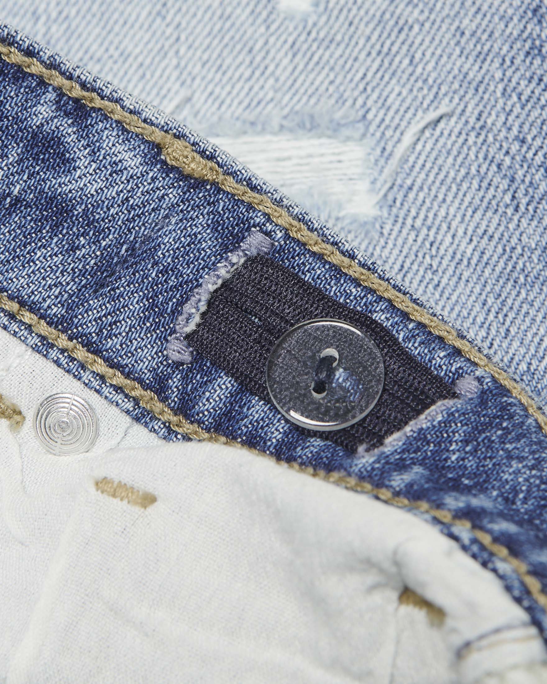 Short sfrangiato Kids Only in denim stone washed di misto cotone stretch image