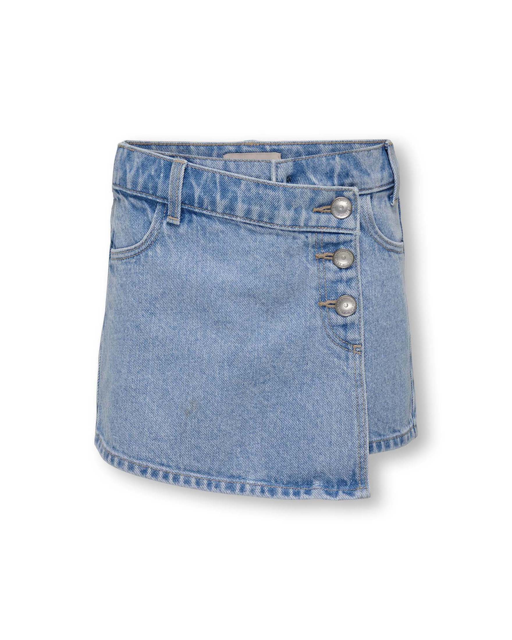 Short finta gonna Kids Only in denim stone washed di puro cotone