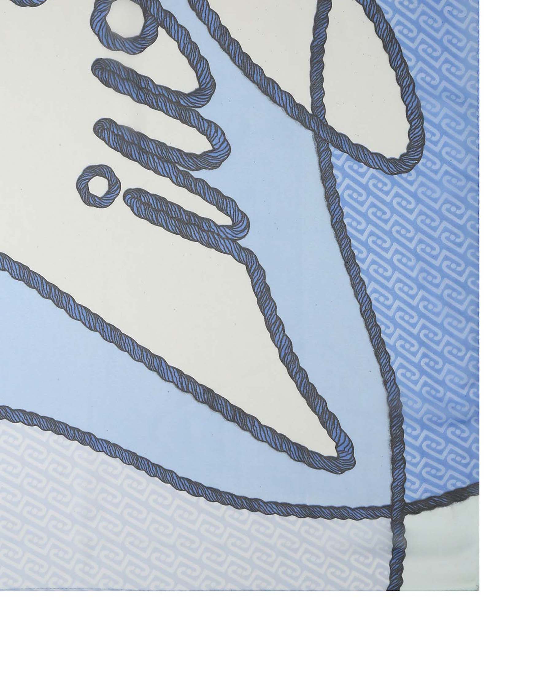 Foulard Liu Jo Accessories azzurro in tessuto leggero con stampa logo image