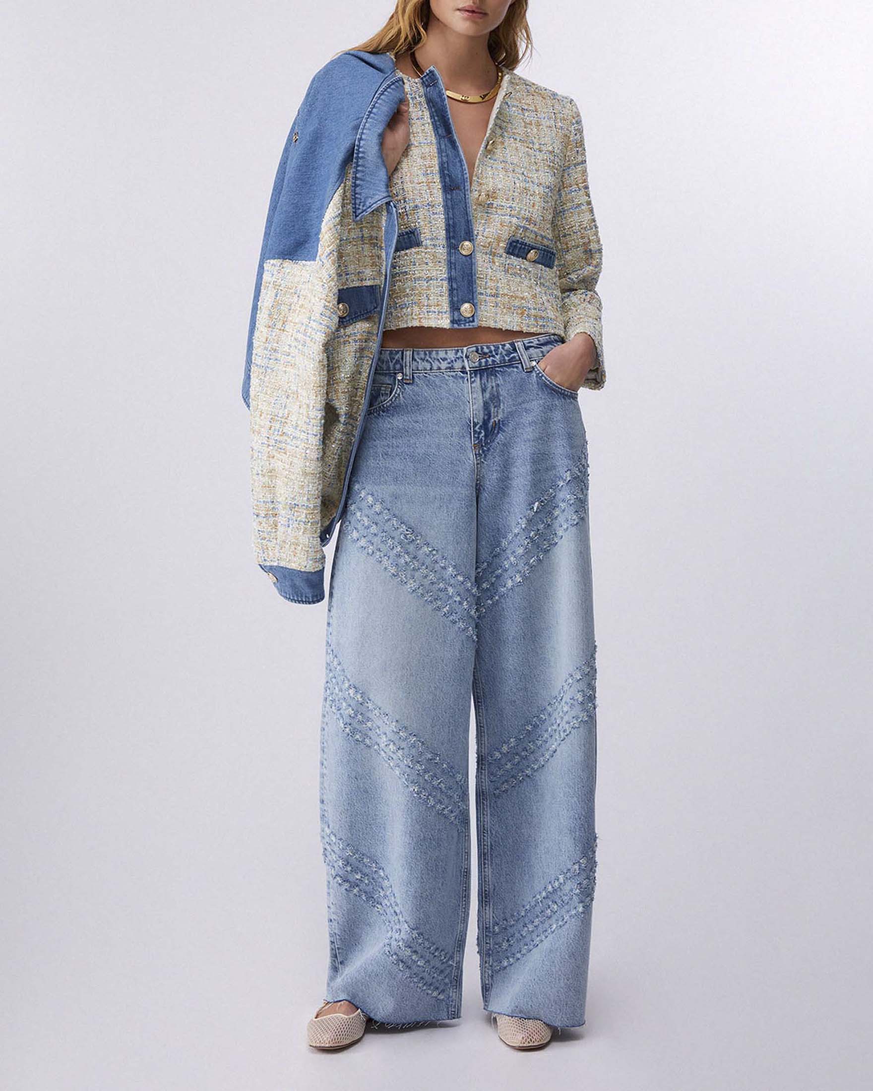 Jeans flare Liu Jo con dettagli laserati lavaggio stone washed