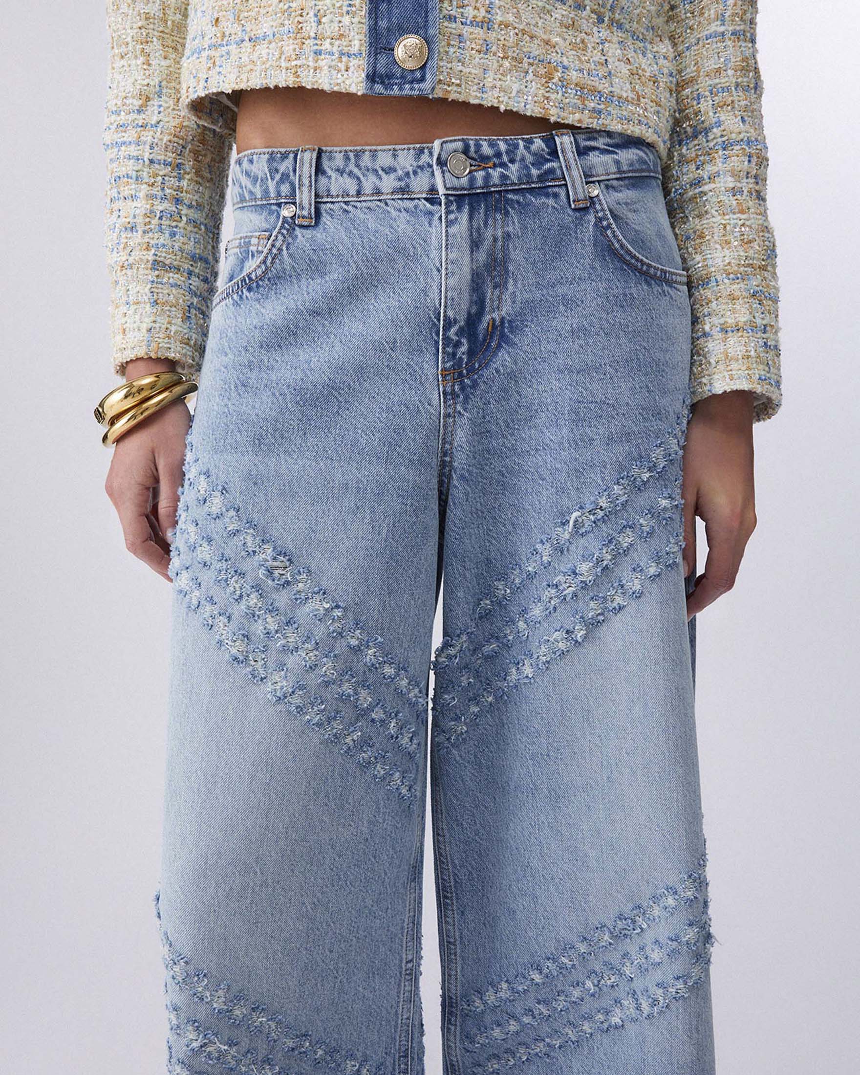 Jeans flare Liu Jo con dettagli laserati lavaggio stone washed