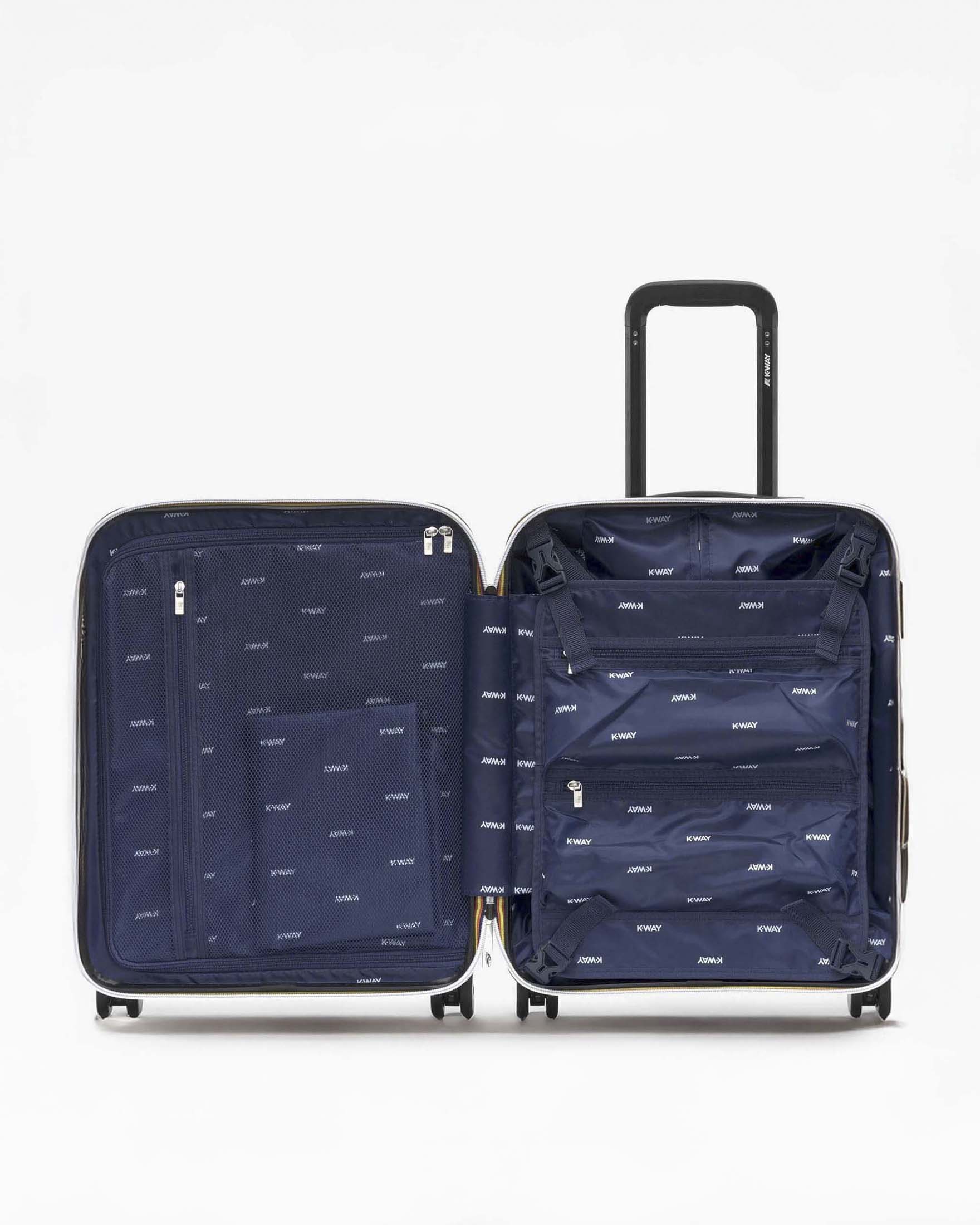 Trolley K-way Eudoxie blu con logo impresso