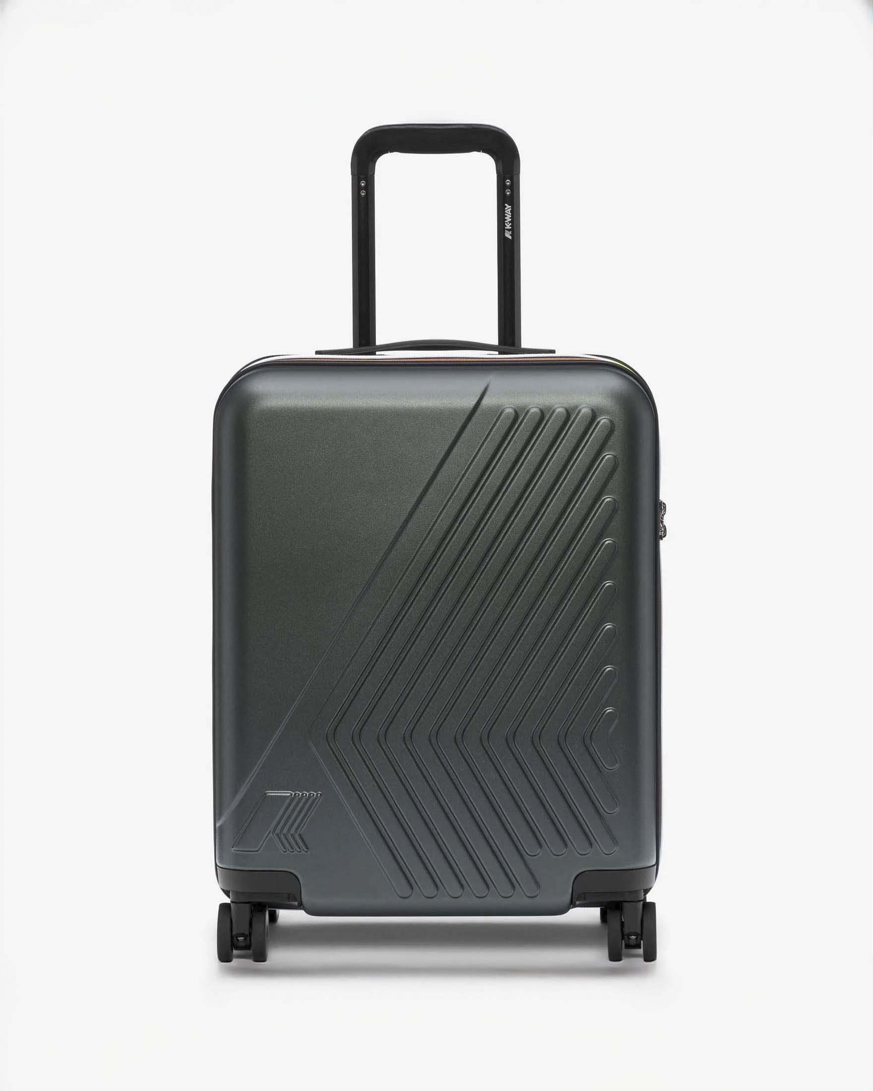 Trolley K-way Eudoxie verde militare con logo impresso