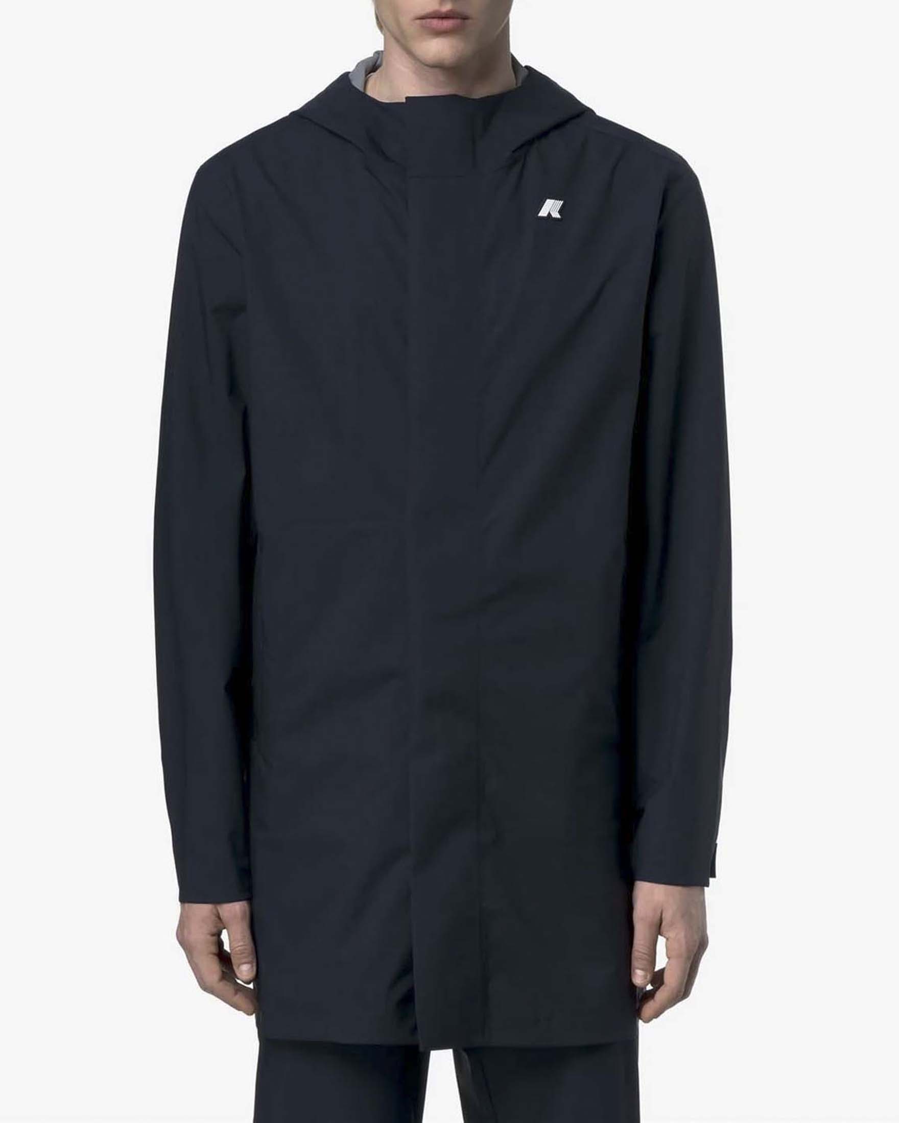 Giacca impermeabile Tommy Stretch 2L K-way blu in tessuto tecnico con cappuccio