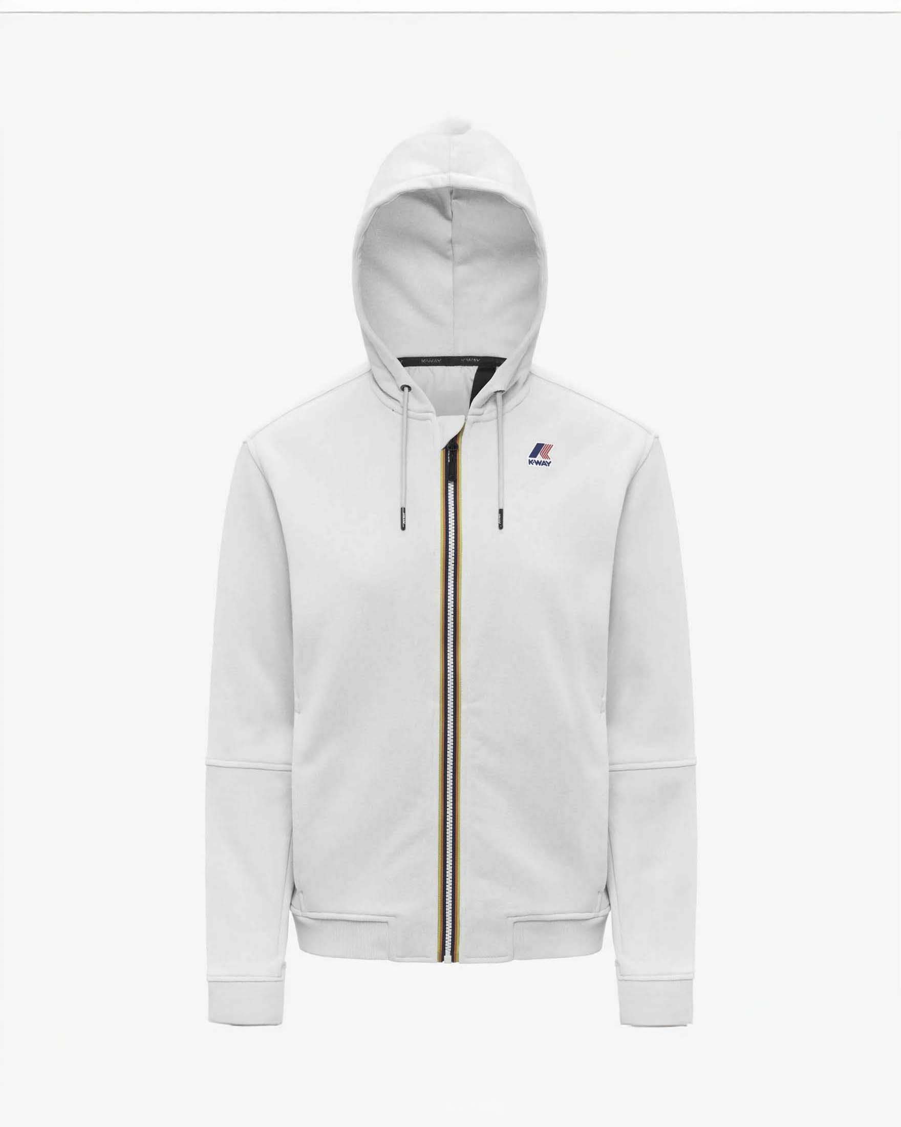 Felpa bianca K-way Prosper con cappuccio e chiusura zip