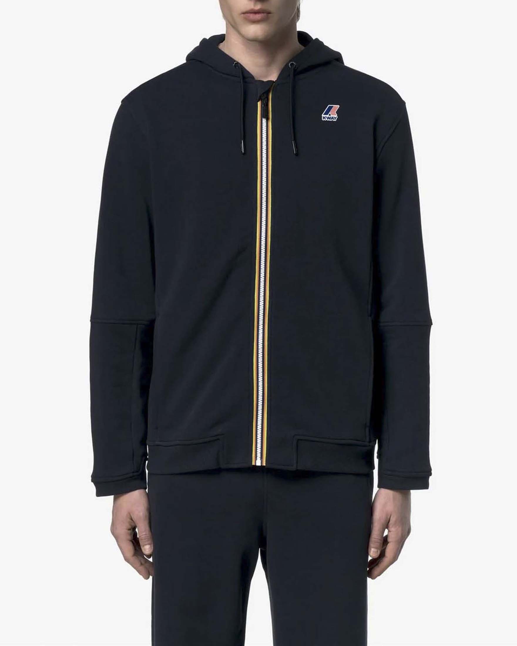 Felpa blu K-way Prosper con cappuccio e chiusura zip